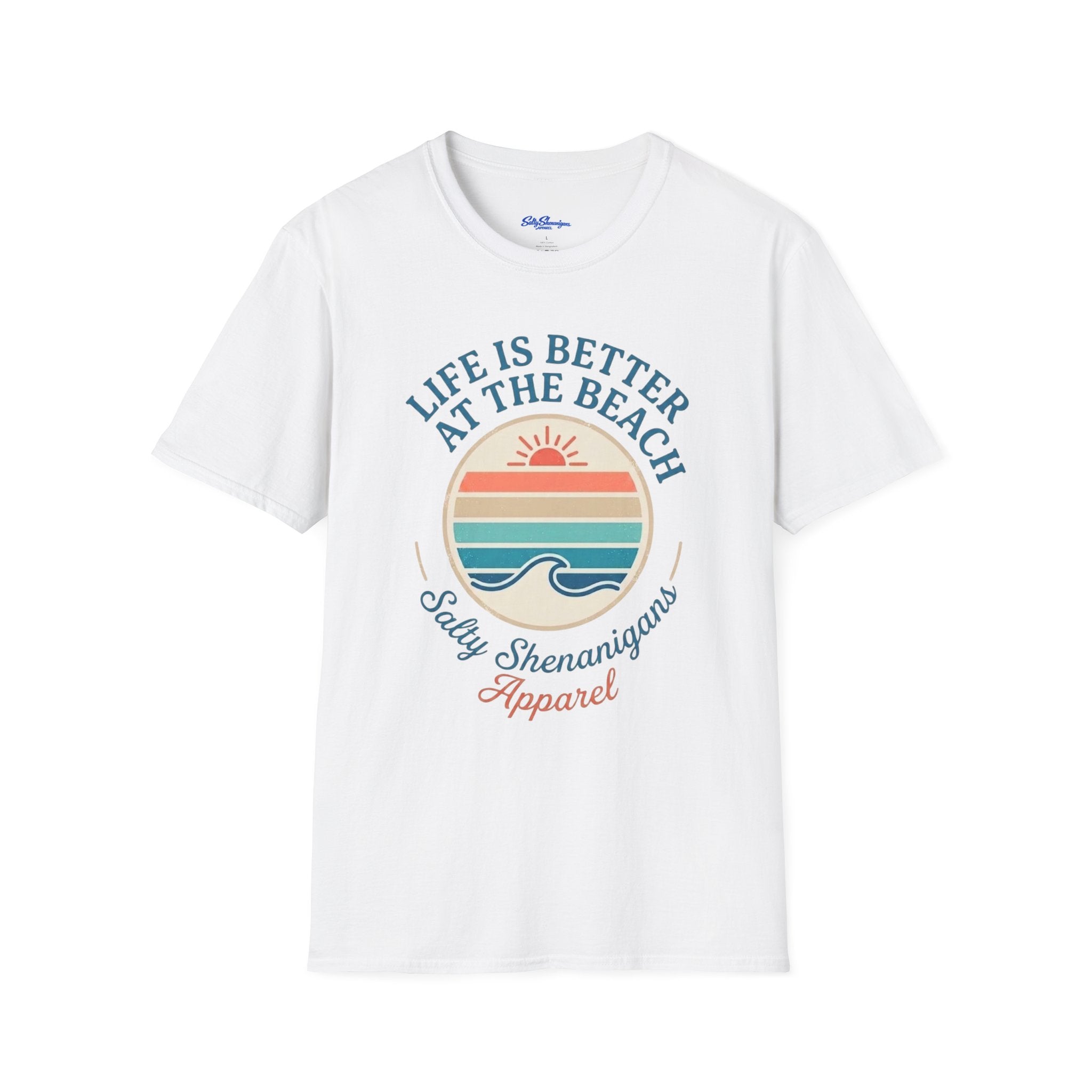 Salty Shenanigans Apparel Life's Better At The Beach T-Shirt Printify