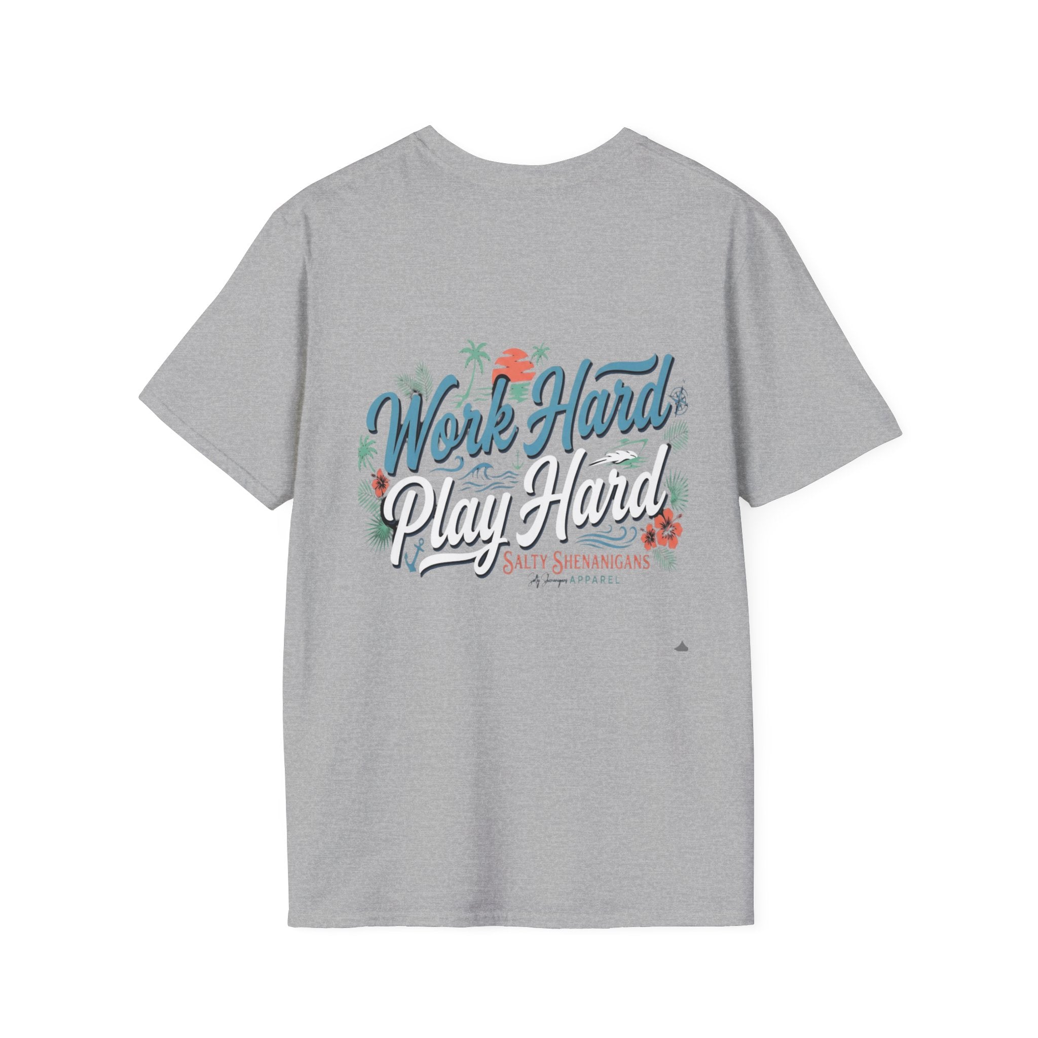 Work Hard Play Hard Coastal Lifestyle T-Shirt Printify