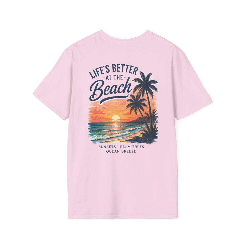 Salty Shenanigans Apparel Life's Better At The Beach T-Shirt Printify