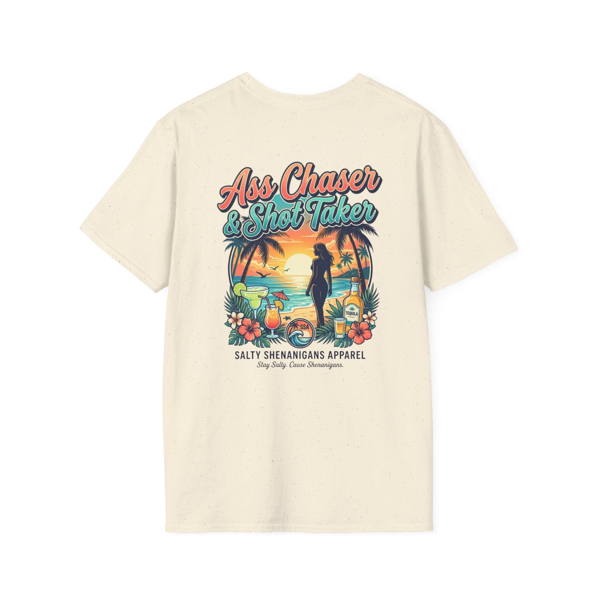 Ass Chaser & Shot Taker Coastal Graphic Tee Printify