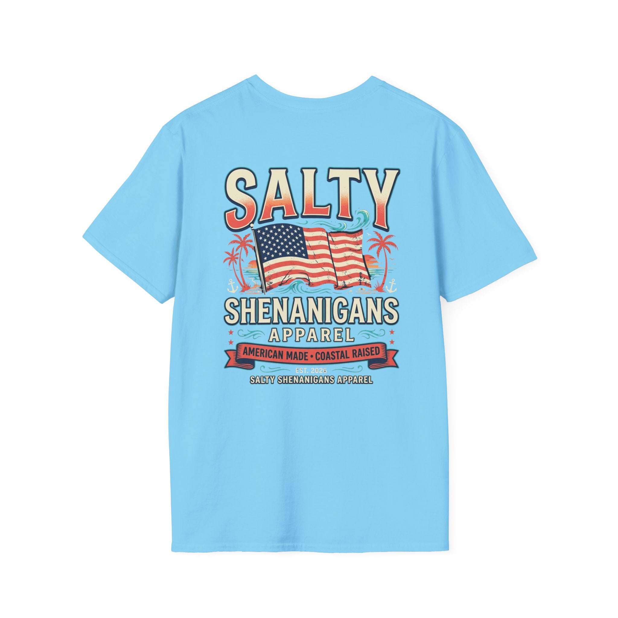 American Made Coastal Raised Patriotic T-Shirt Printify