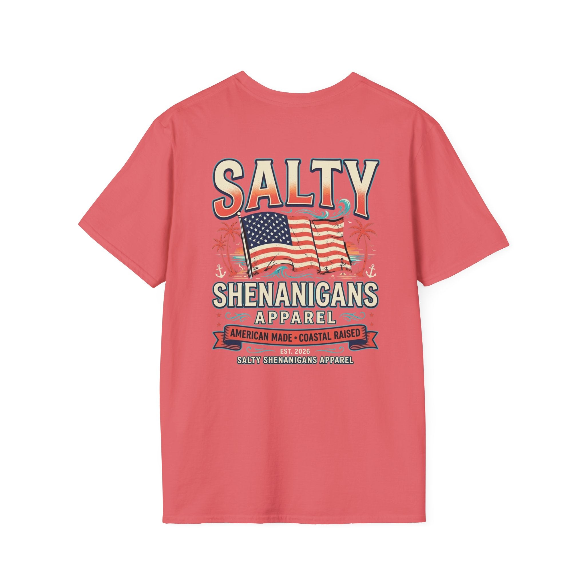 American Made Coastal Raised Patriotic T-Shirt Printify