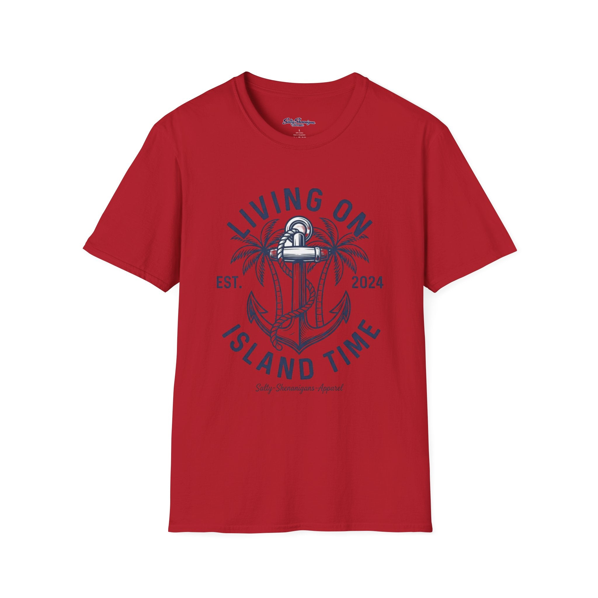 Salty Shenanigans Apparel Living On Island Time T-Shirt Printify