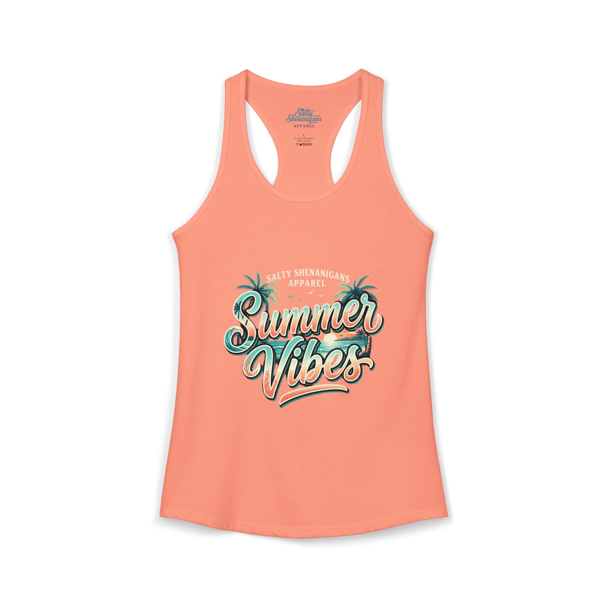 Summer Vibes Women's Racerback Tank Top | Salty Shenanigans Apparel Printify