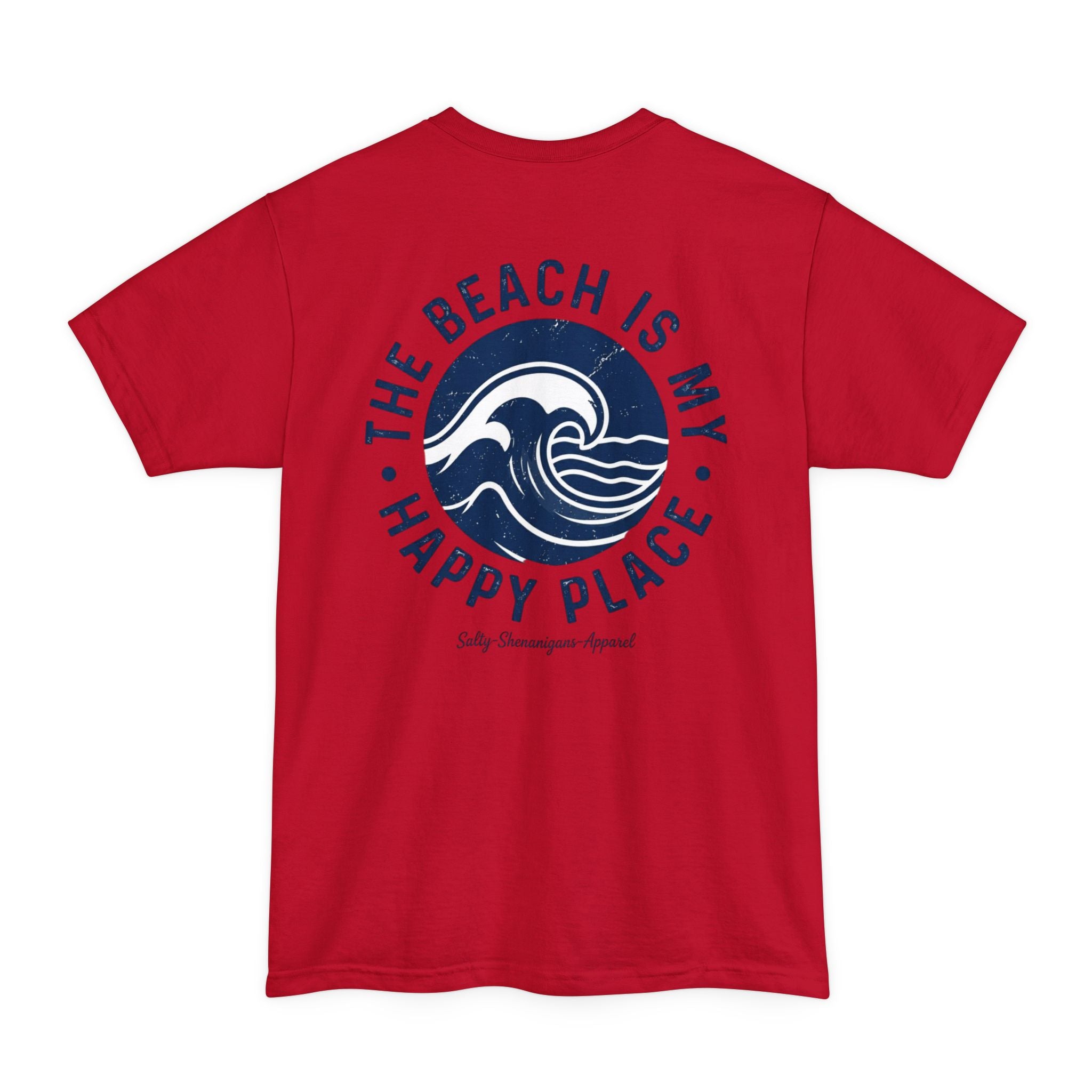 The Beach Is My Happy Place Tall Tee | Men's Big & Tall Coastal T-Shirt | Salty Shenanigans Apparel Printify