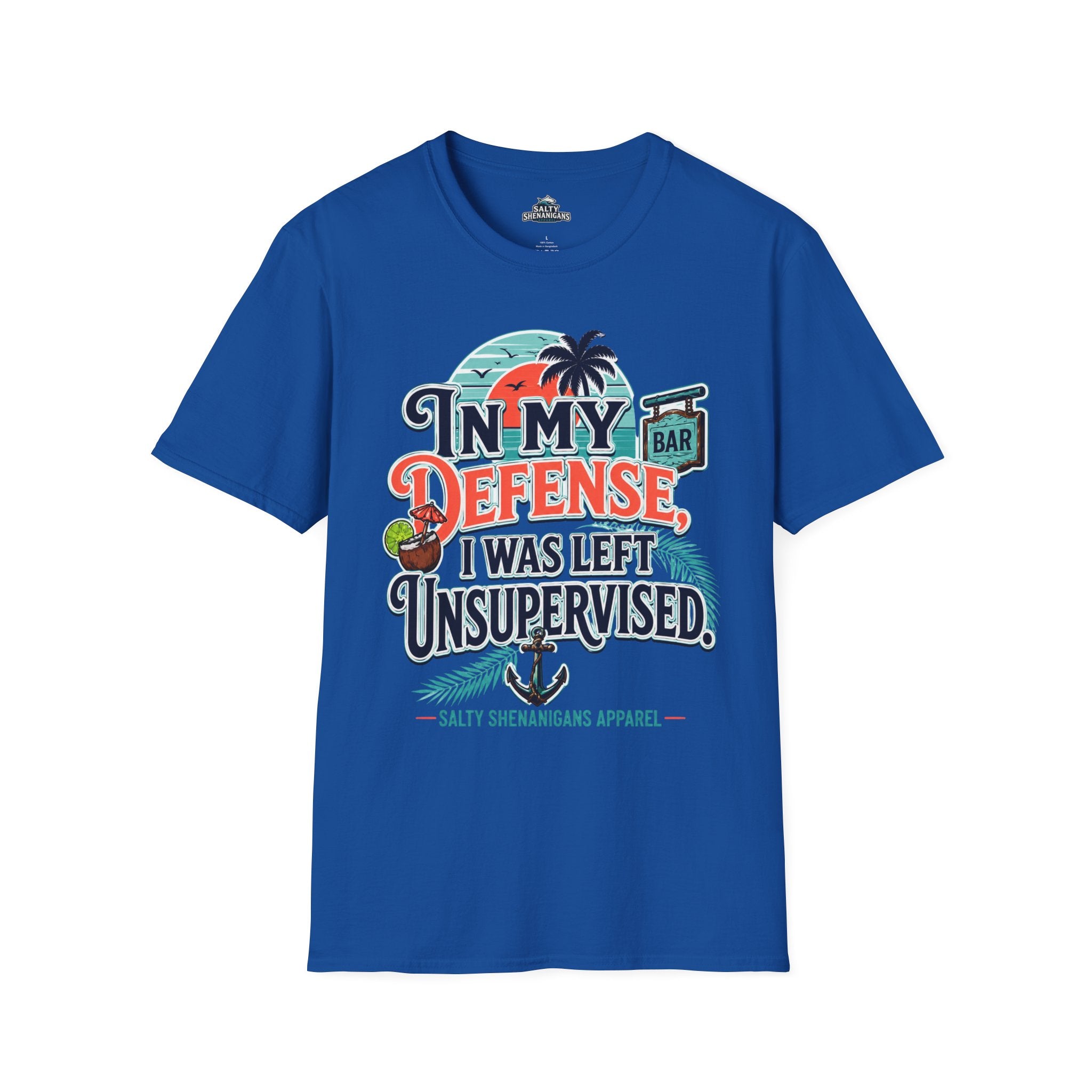 In My Defense I Was Left Unsupervised Front Print Tee Printify
