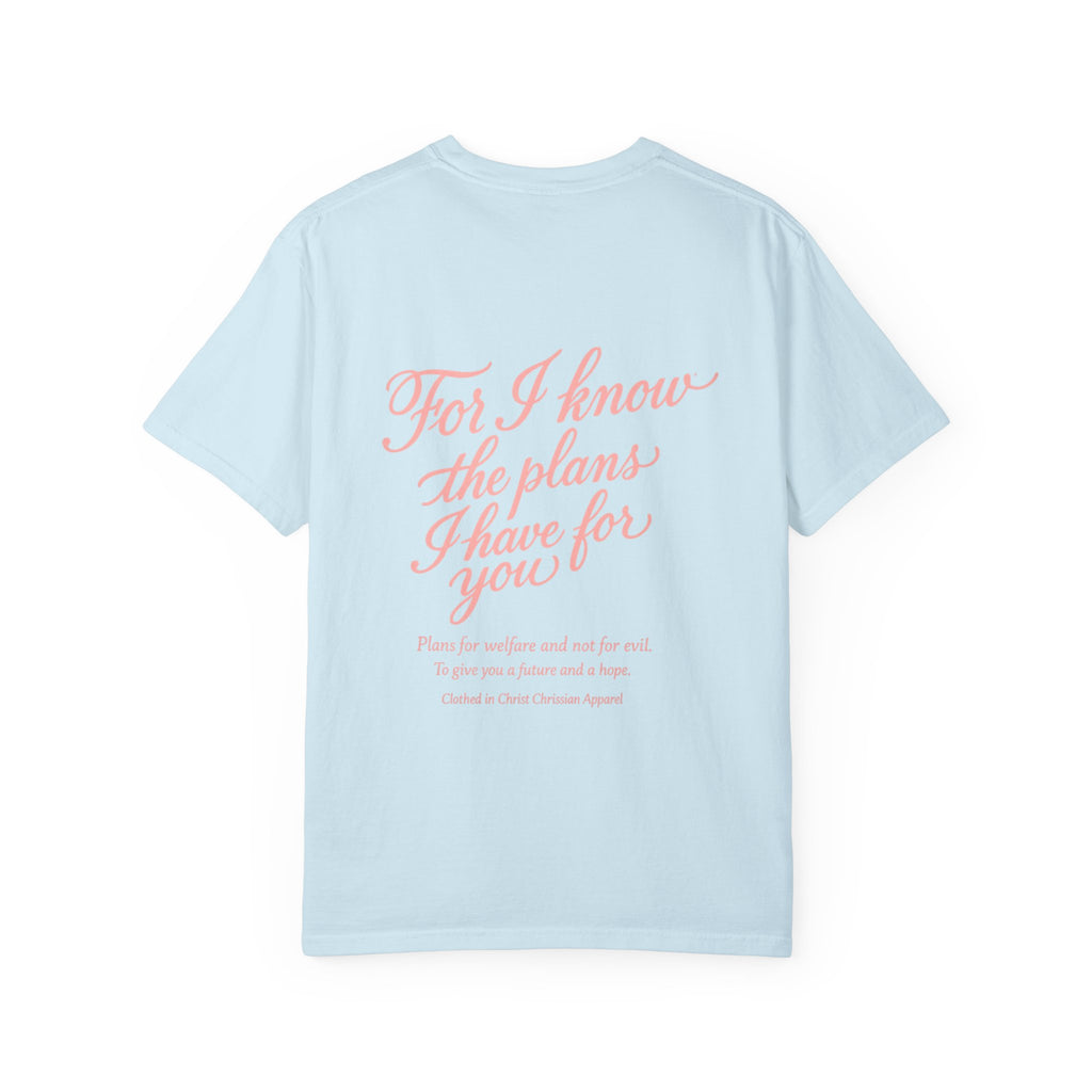 Scripted Scripture T‑Shirt — “For I know the plans I have for you” Inspirational Tee Printify