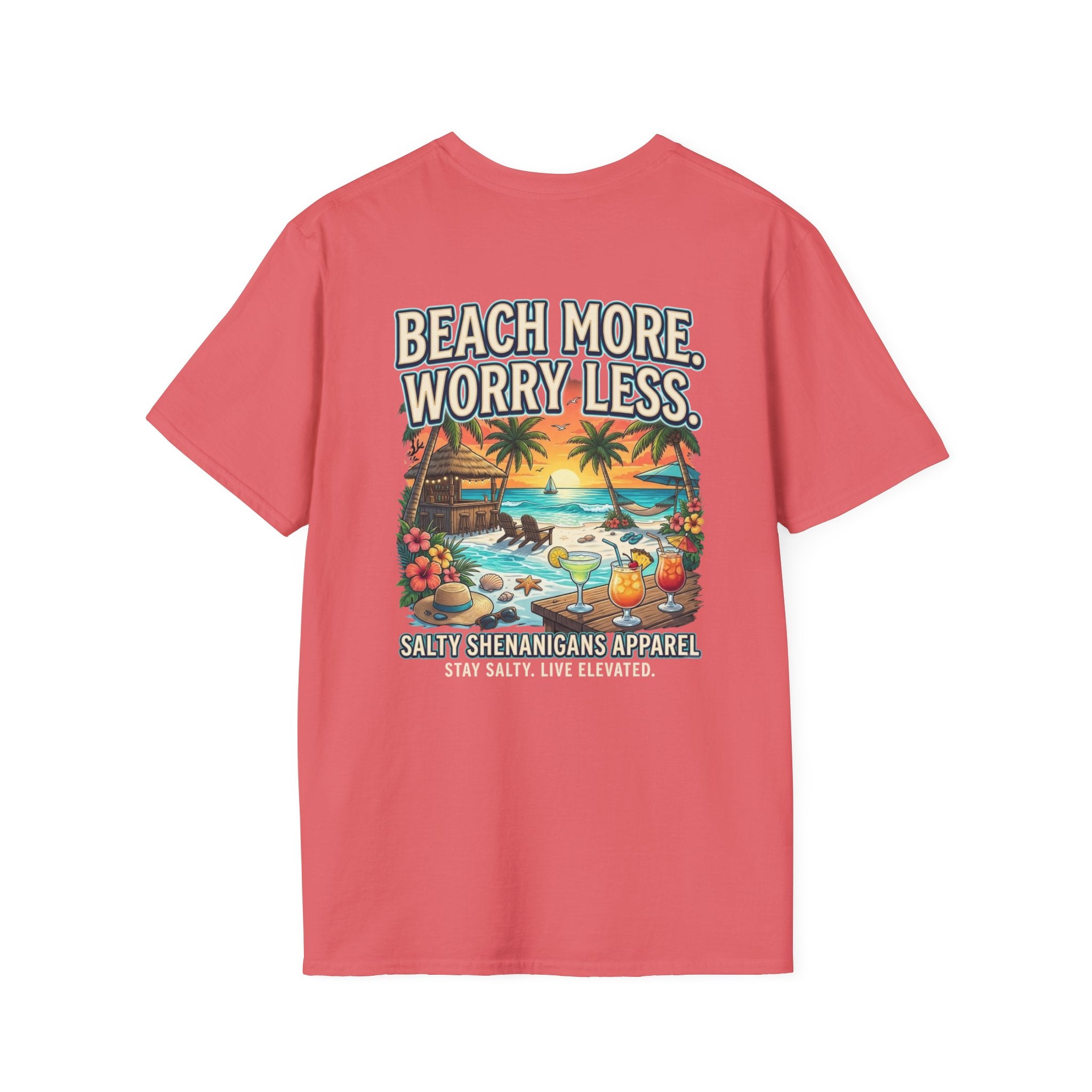 Beach More. Worry Less. Coastal Beach Tee Printify