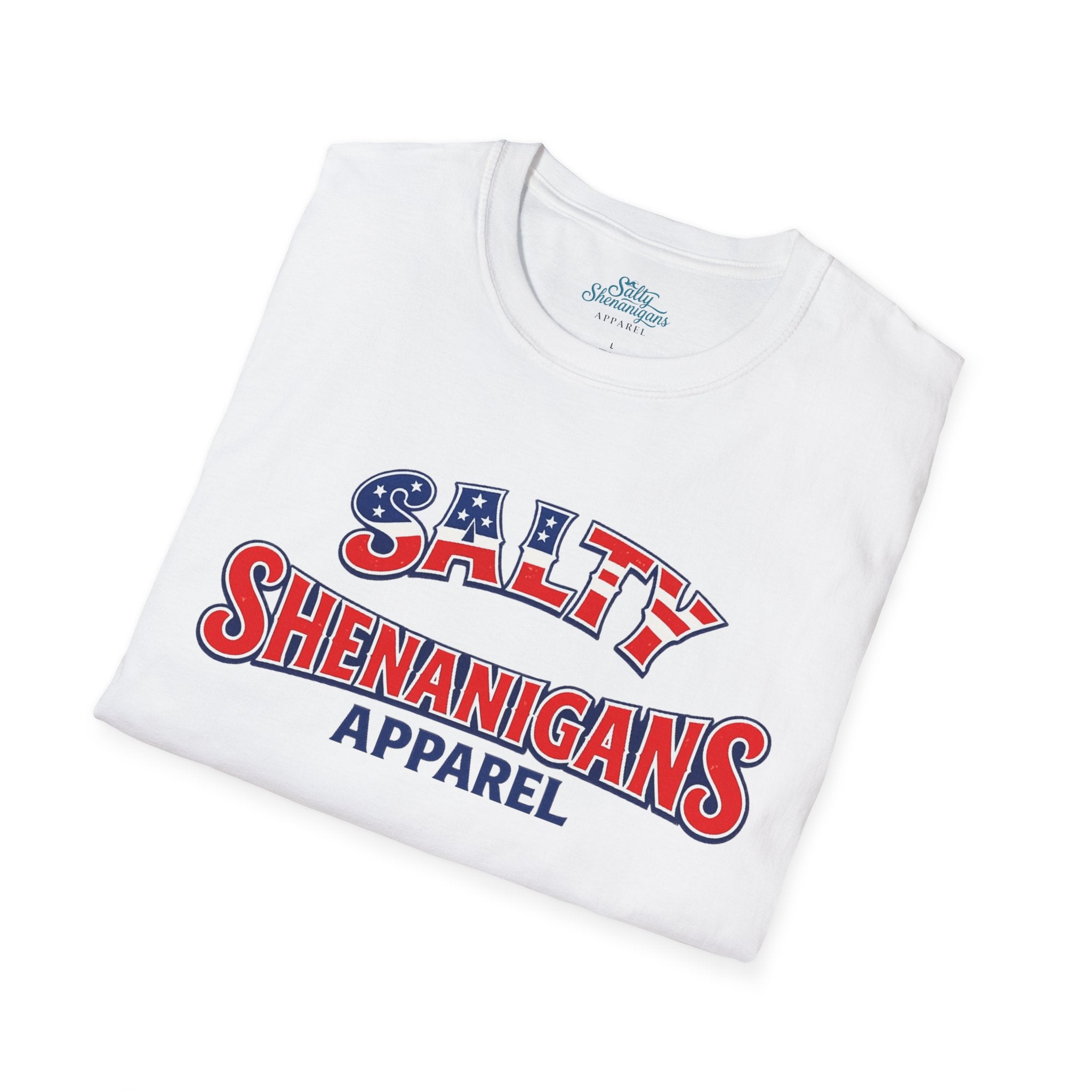 Salty Shenanigans Apparel Red/White/Blue T-Shirt Printify