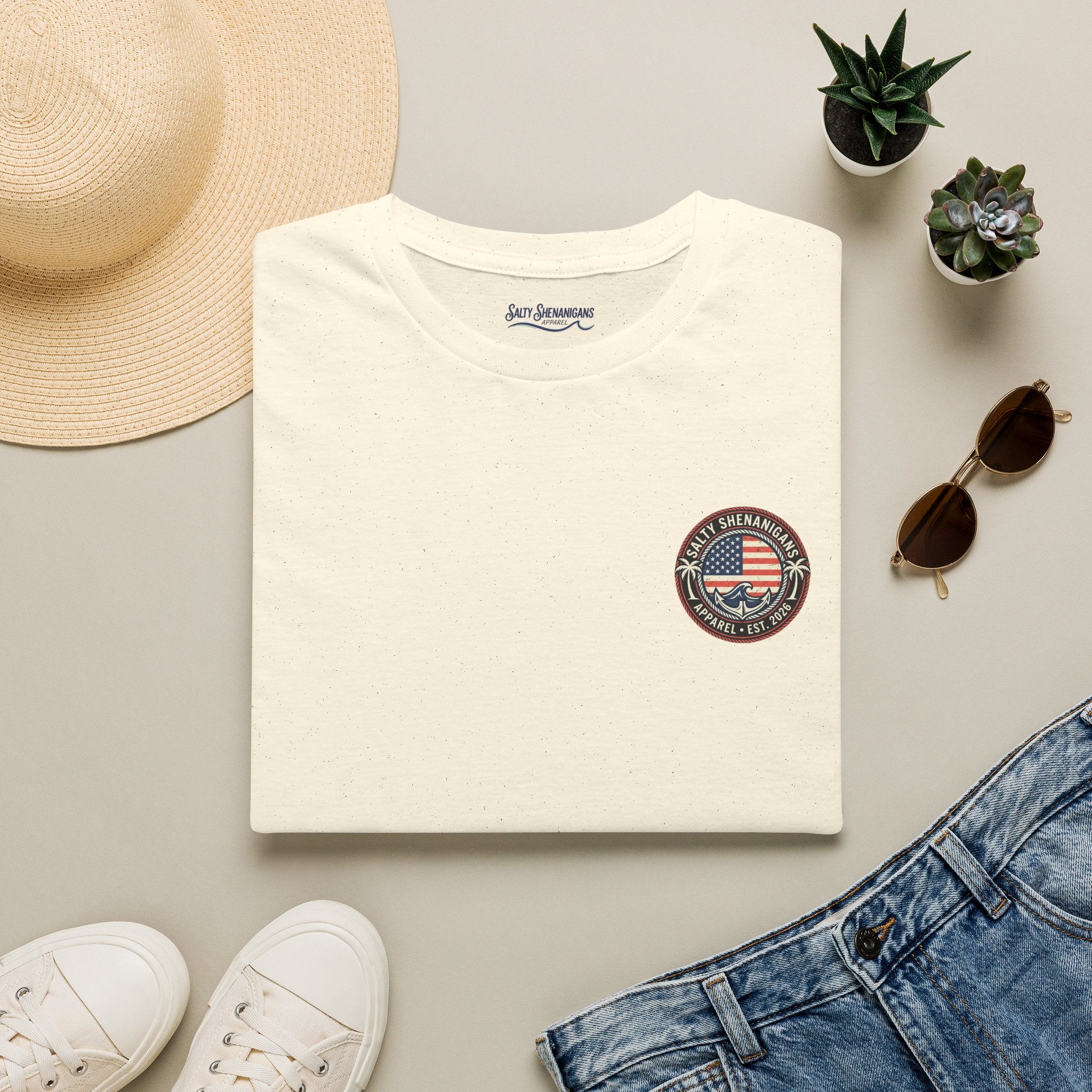American Made Coastal Raised Patriotic T-Shirt Printify