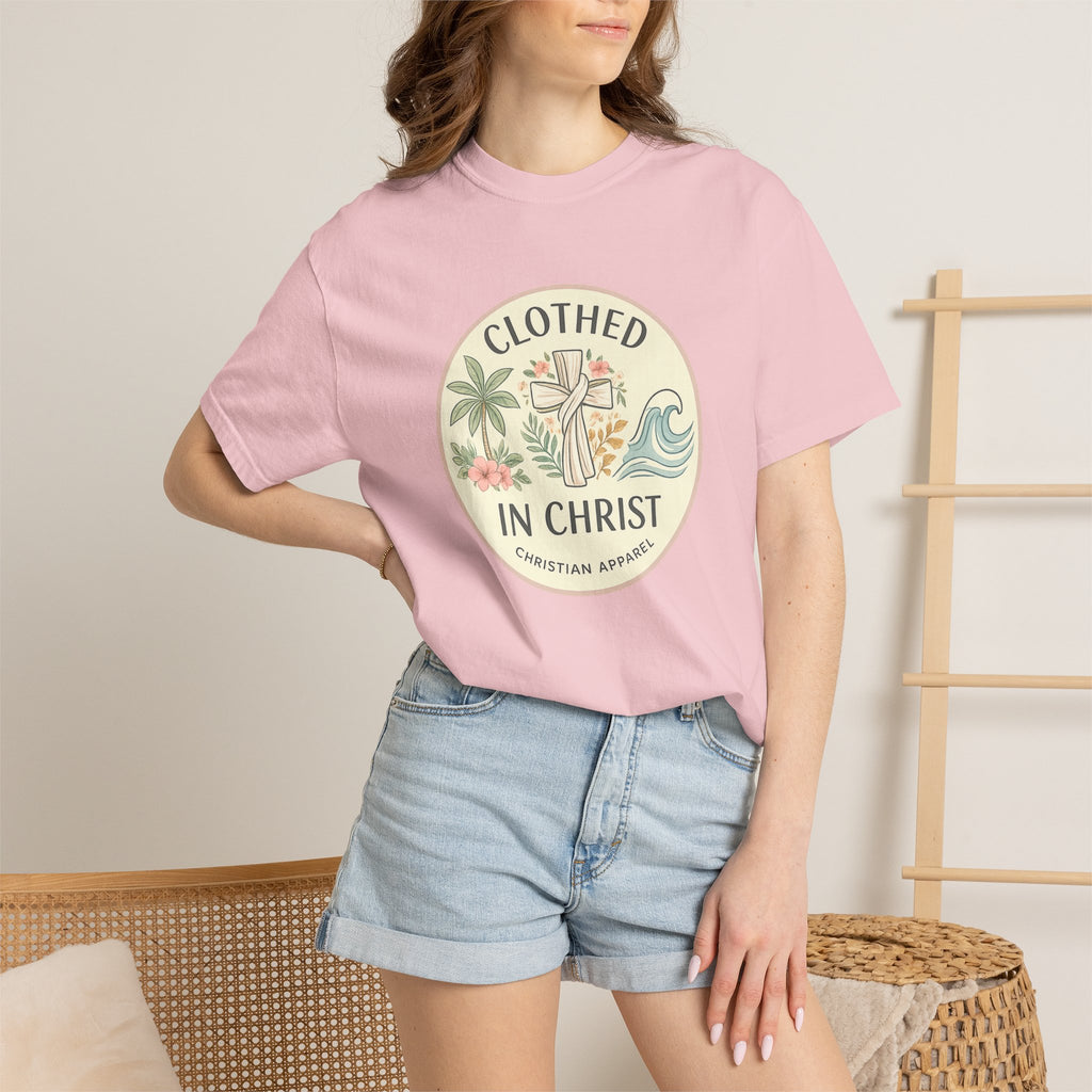 Clothed in Christ Graphic T-Shirt — Christian Faith Tee Printify
