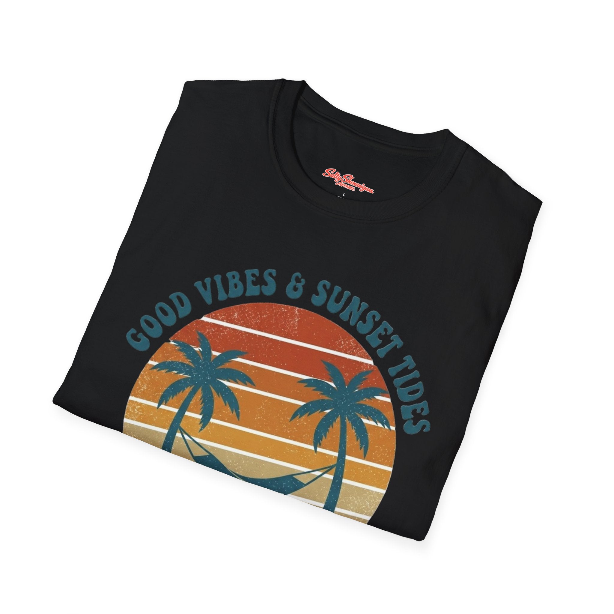 Good Vibes & Sunset Tides Salty Shenanigans Apparel Printify