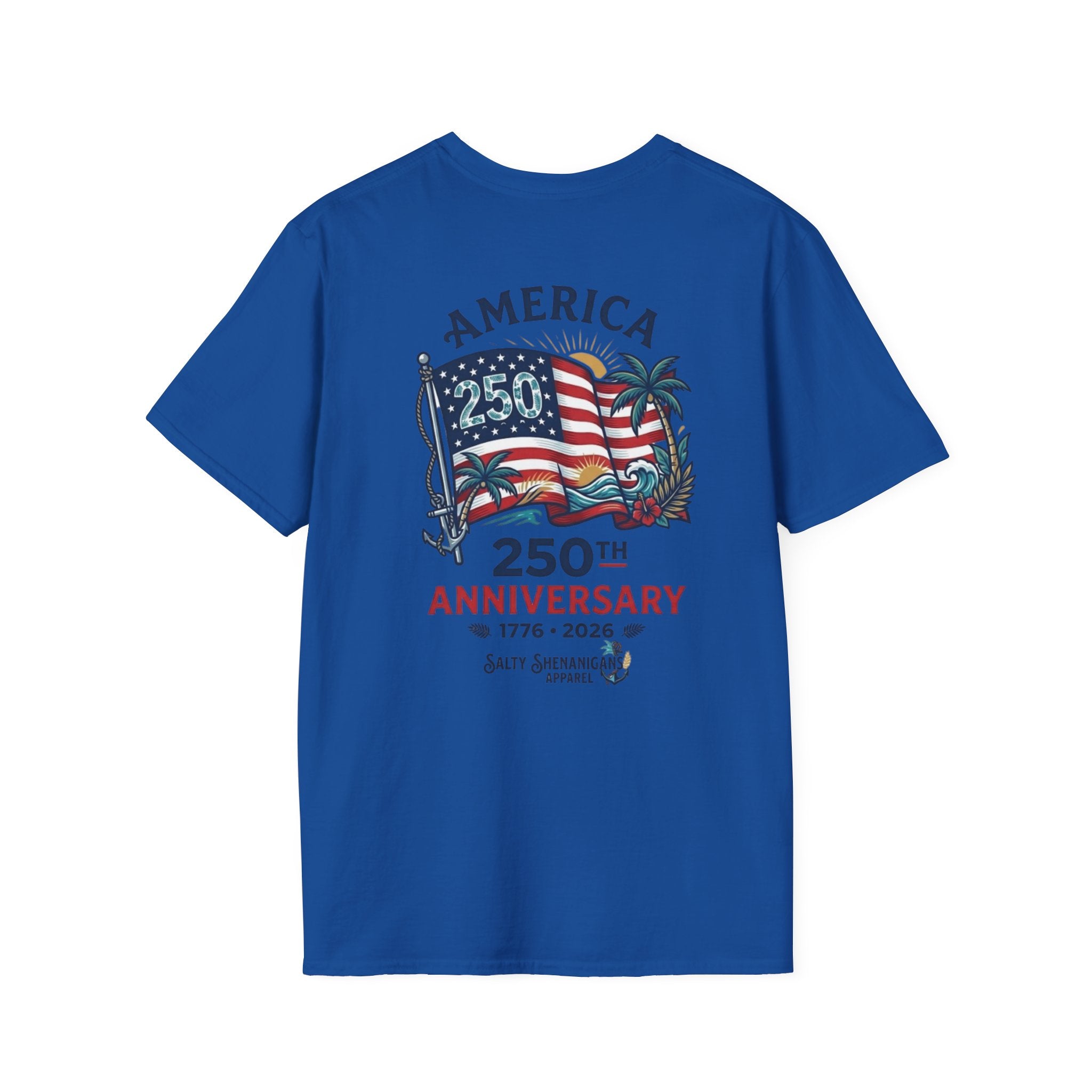 Salty Shenanigans Apparel America 250 Palm Color T-Shirt Printify