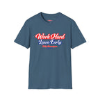 Work Hard Leave Early  Beach T-Shirt | Funny Work Humor Tee Printify