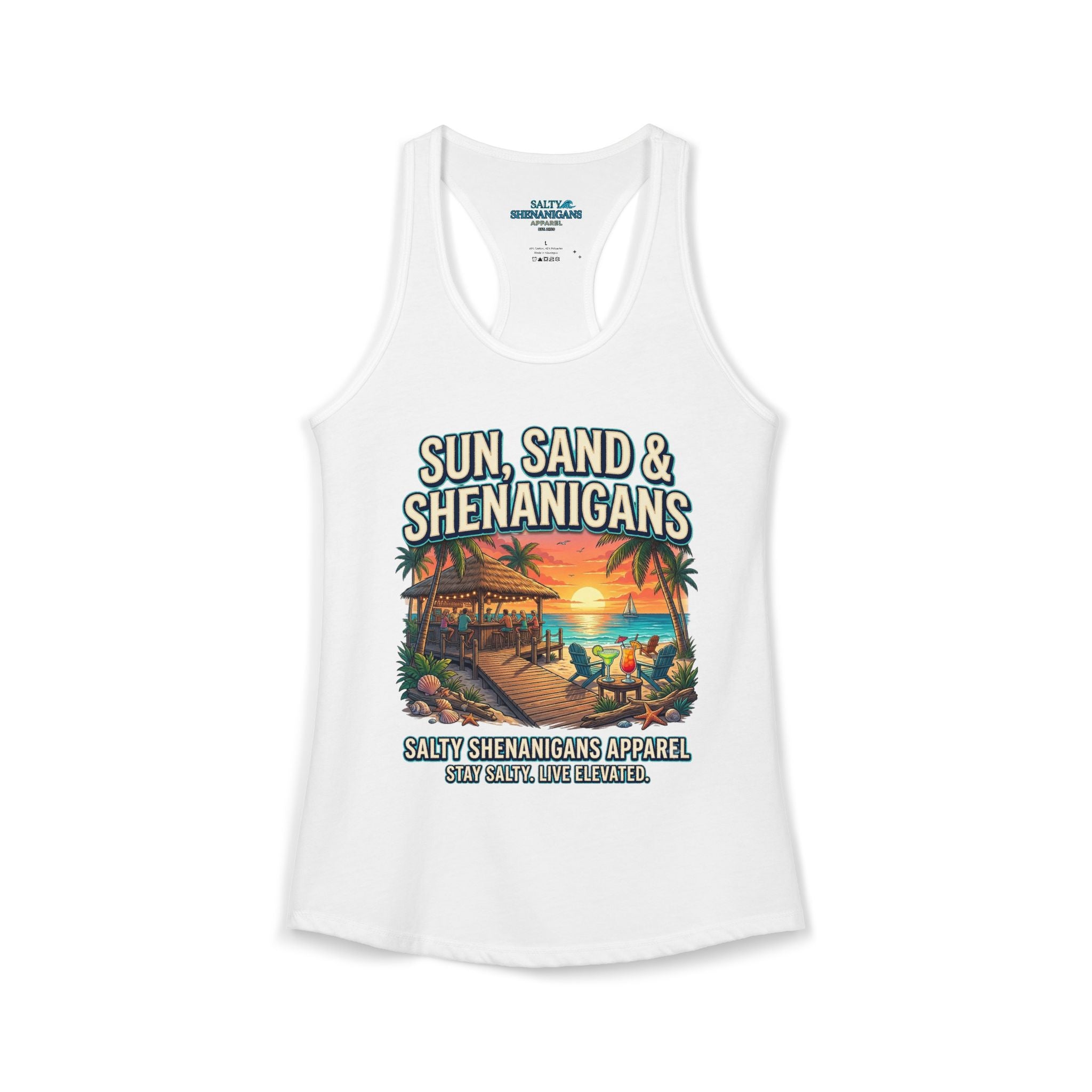 Sun, Sand & Shenanigans Women's Racerback Tank Top Printify