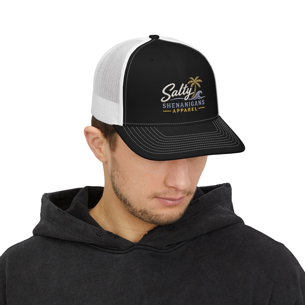 Salty Shenanigans Apparel Classic Coastal Snapback Trucker Hat Printify
