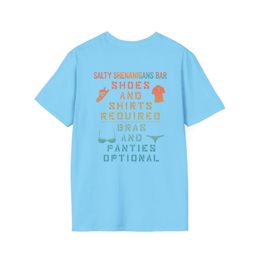 Shoes And Shirts Required - Salty Shenanigans Apparel T-Shirt Printify
