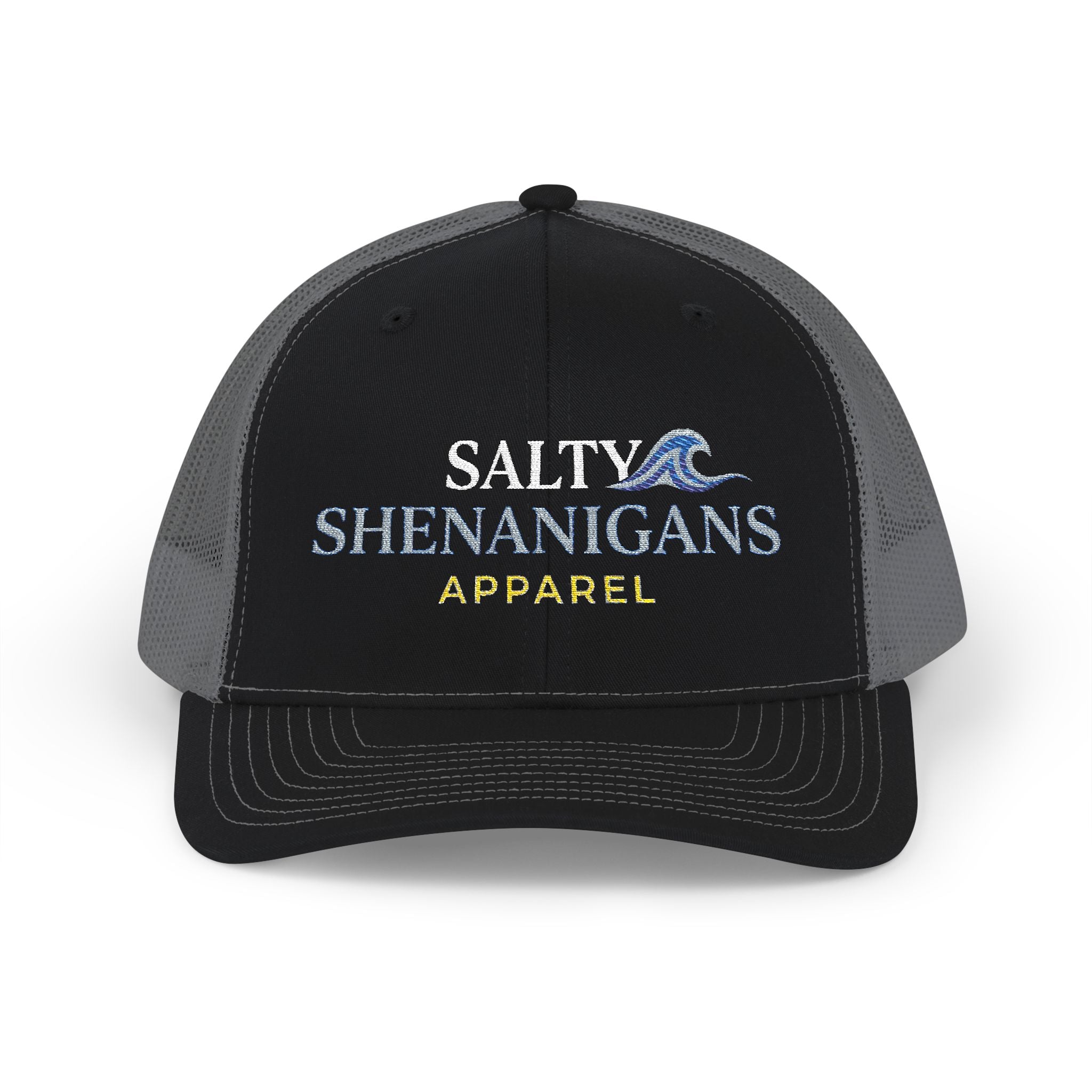 Salty Shenanigans Apparel Snapback Trucker Cap | Premium Coastal Beach Hat | Adjustable Mesh Baseball Cap Printify