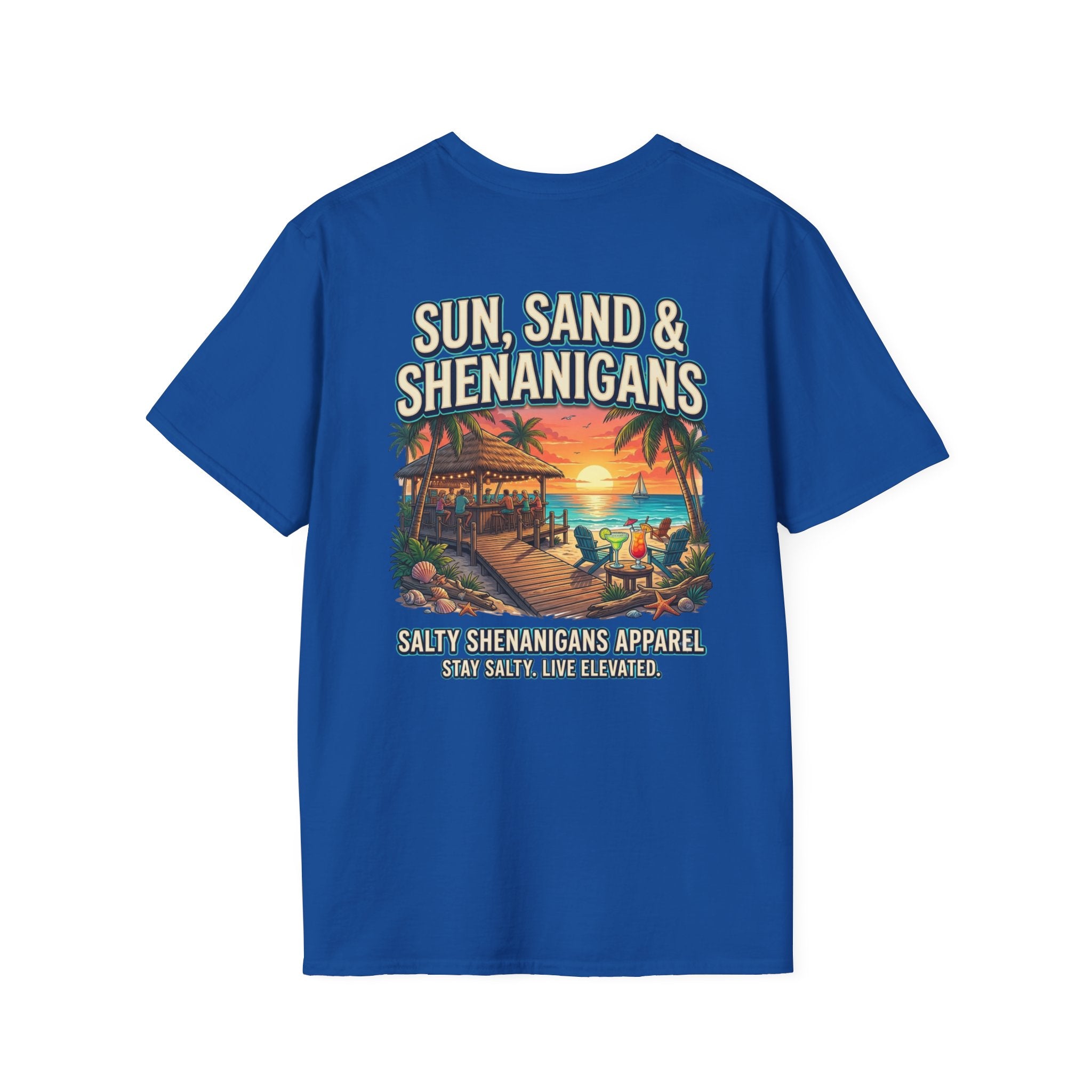 Sun, Sand & Shenanigans Beach T-Shirt | Tropical Vacation Graphic Tee Printify