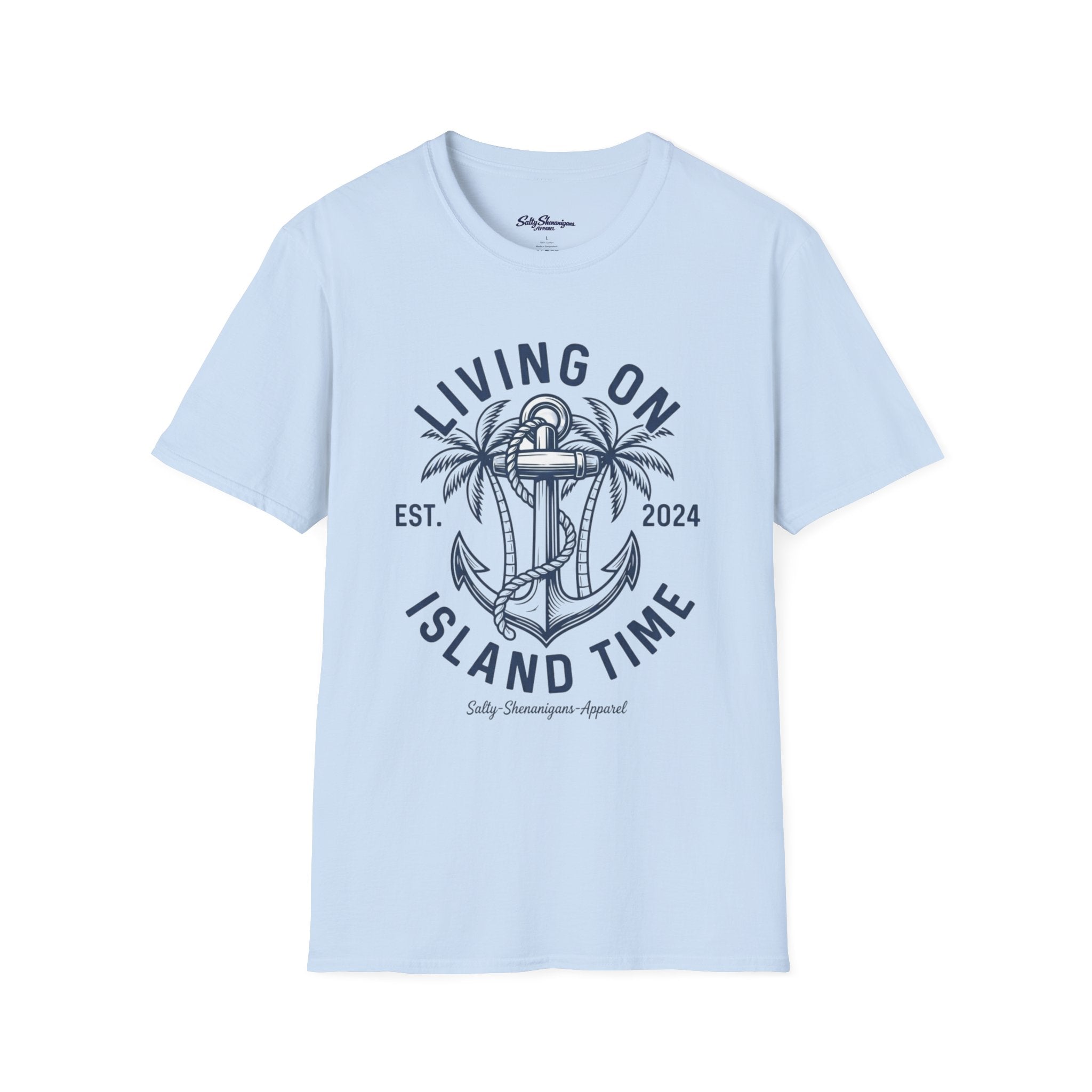Salty Shenanigans Apparel Living On Island Time T-Shirt Printify