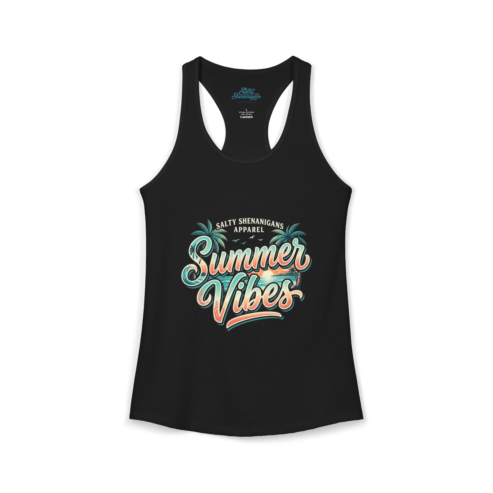 Summer Vibes Women's Racerback Tank Top | Salty Shenanigans Apparel Printify