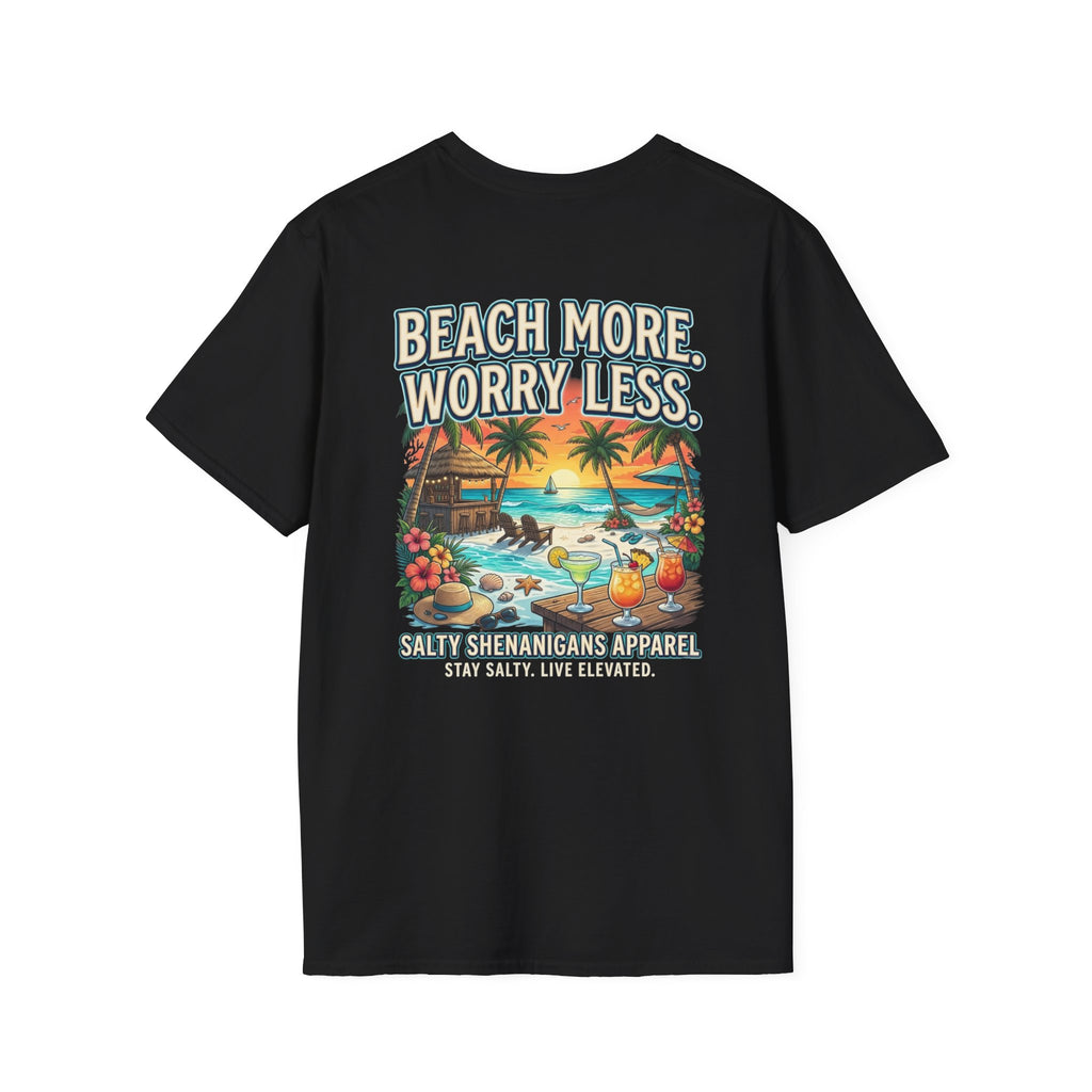Beach More. Worry Less. Coastal Beach Tee Printify
