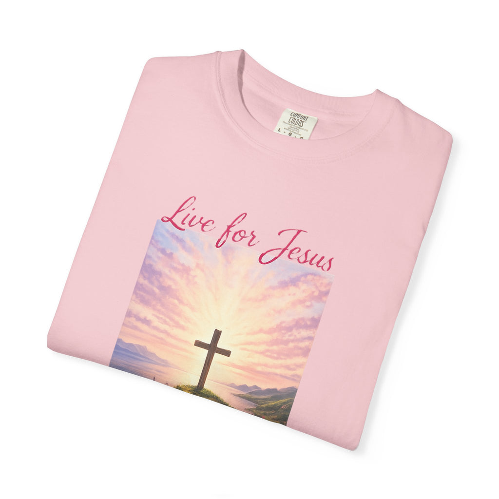 Clothed In Christ -Faith Cross T-Shirt — "Live for Jesus / Clothed in Christ" Christian Graphic Tee Printify
