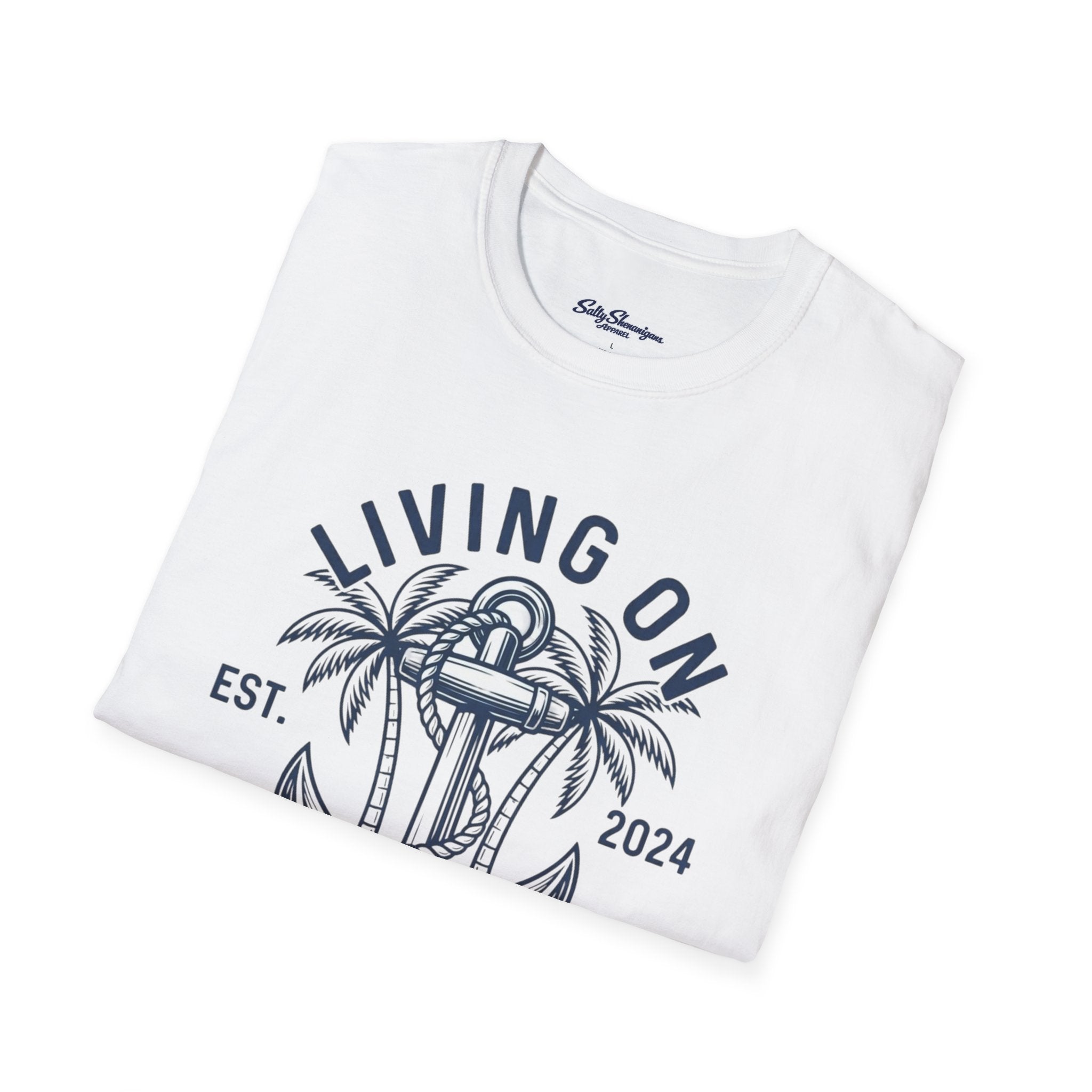 Salty Shenanigans Apparel Living On Island Time T-Shirt Printify