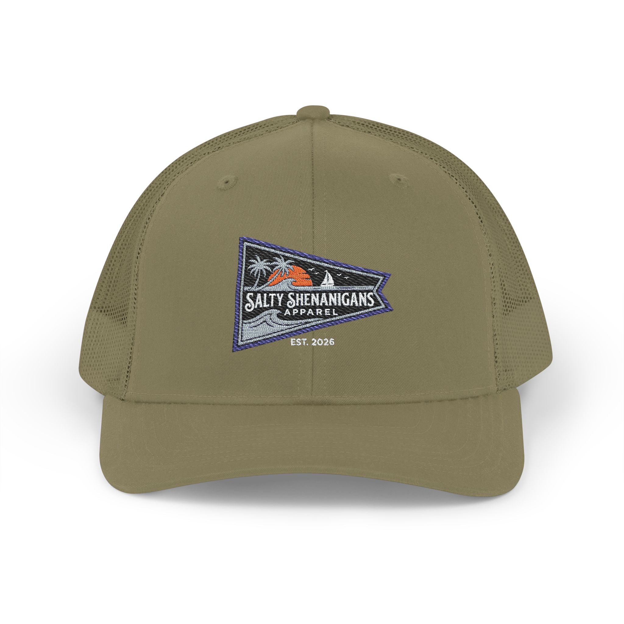 Salty Shenanigans Premium Coastal Yacht Club Burgee Logo Printify