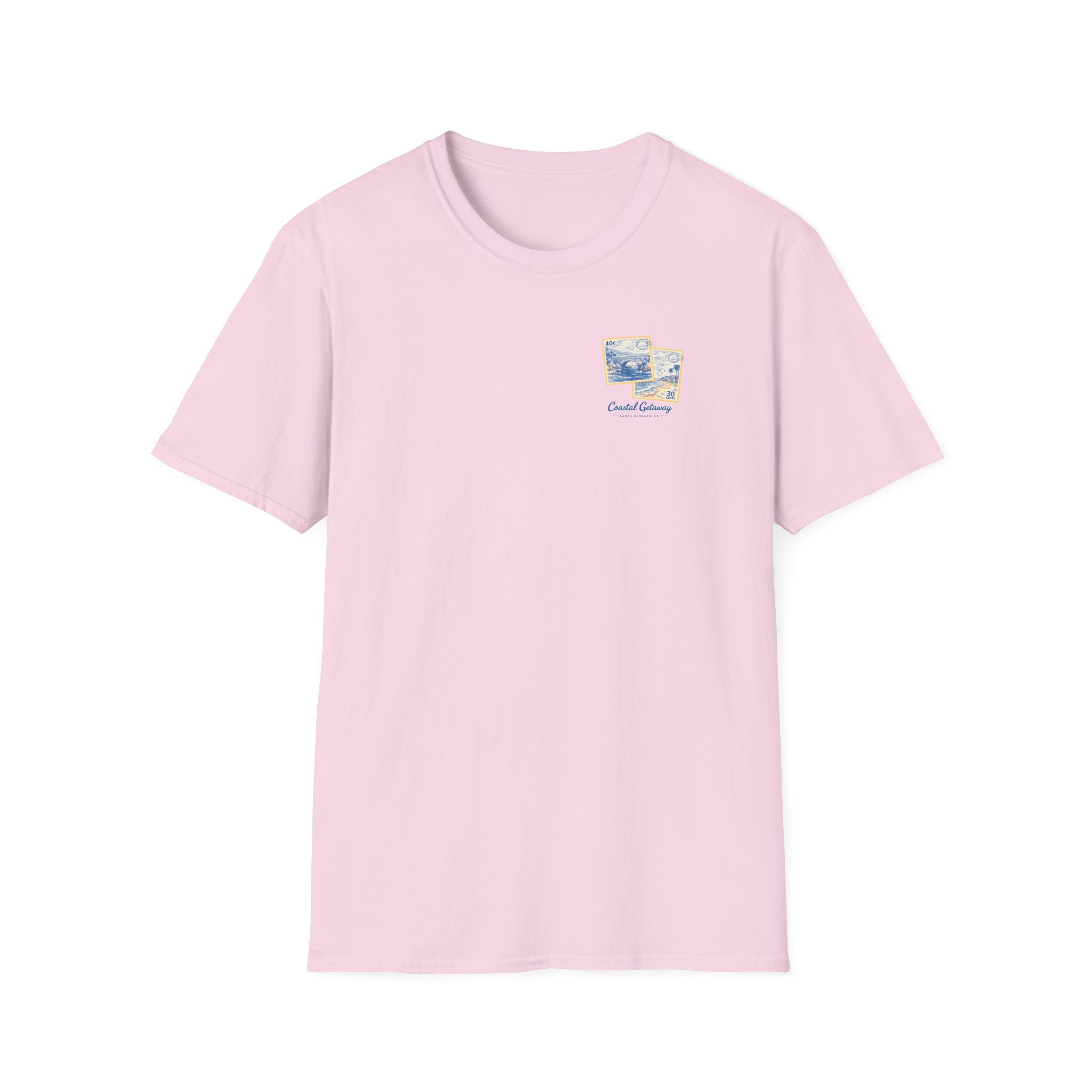 Coastal Getaway T-Shirt — Vintage Stamp Beach Tee Printify
