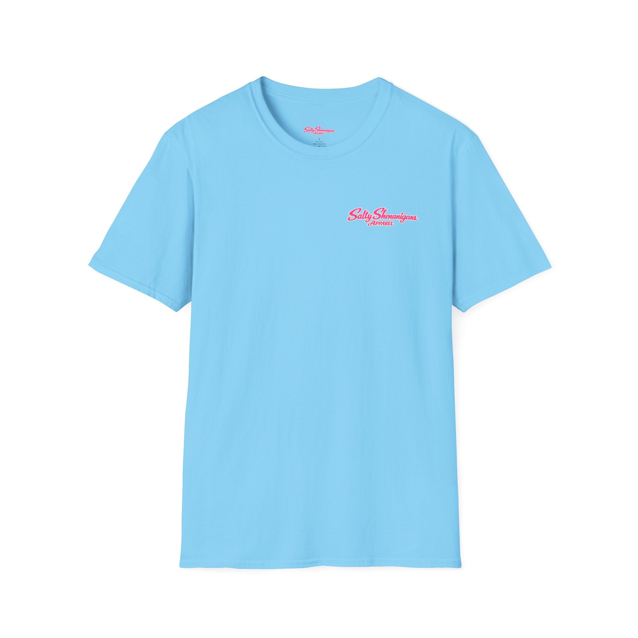 Salty Shenanigans Beach Club T-Shirt — Graphic Beach Scene Tee Printify