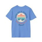 Salty Shenanigans Apparel Sand, Sea & Sunsets T-Shirt Printify