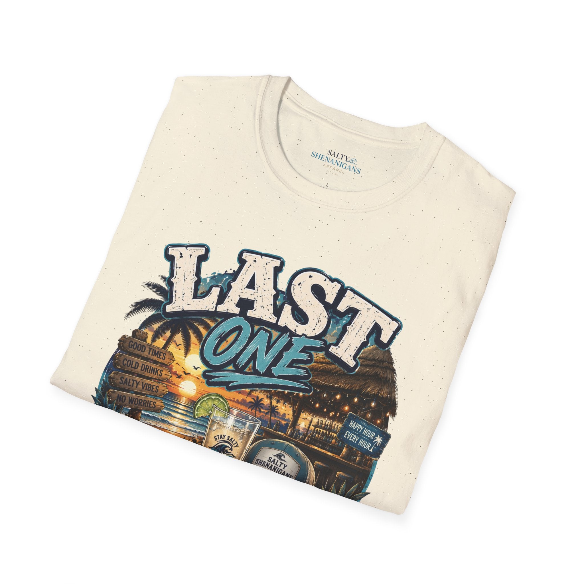Last One Standing Beach Bar Graphic Tee Printify