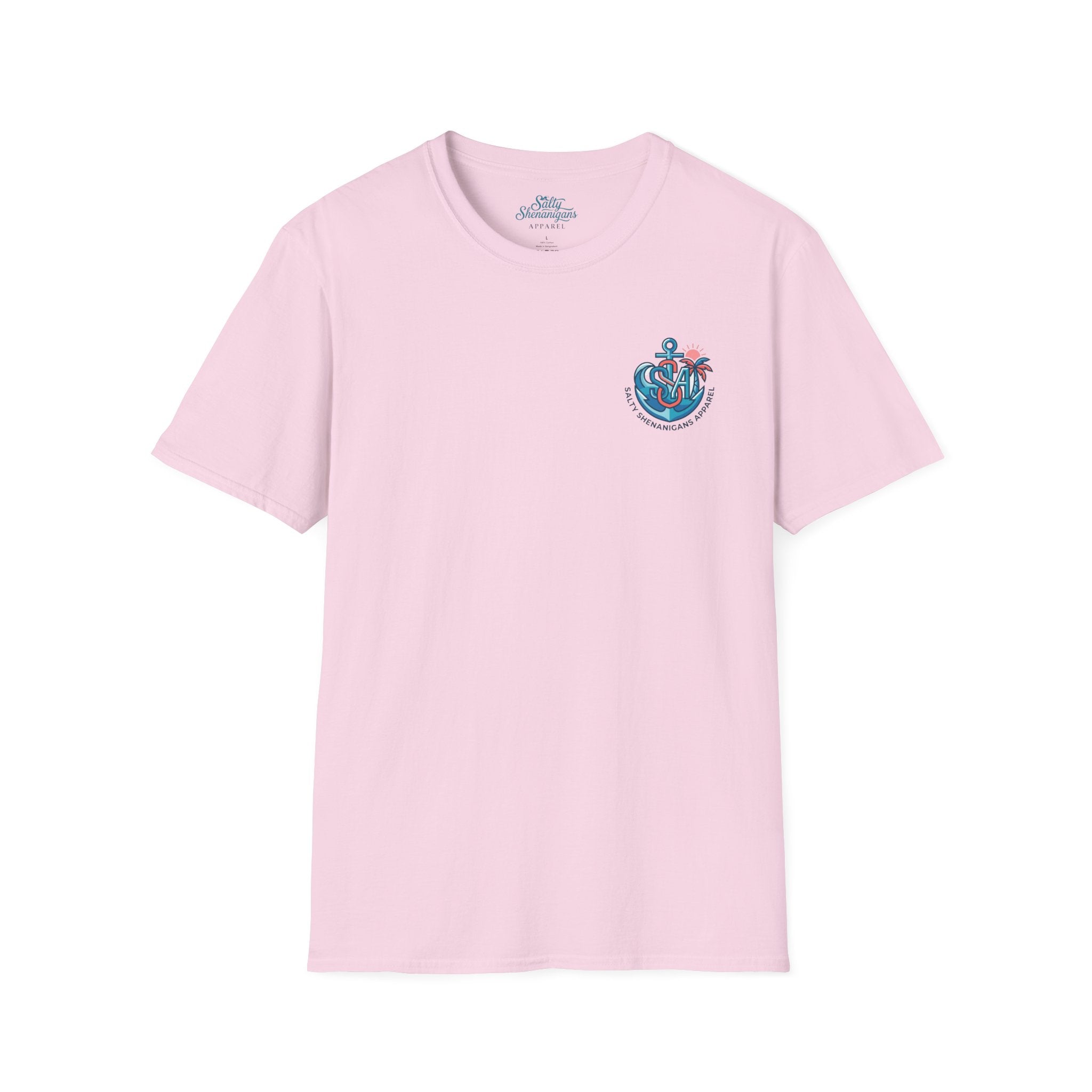 Salty Shenanigans Anchor Monogram Tee | Coastal Lifestyle T-Shirt | Gildan 64000 Softstyle Printify