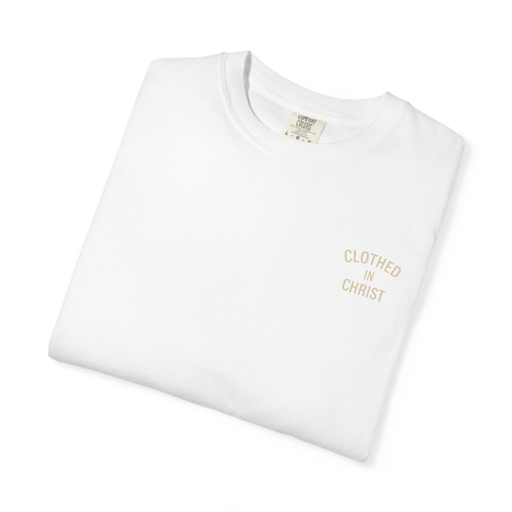 Clothed In Christ T‑Shirt — Isaiah 43:2 Beach Tee Printify