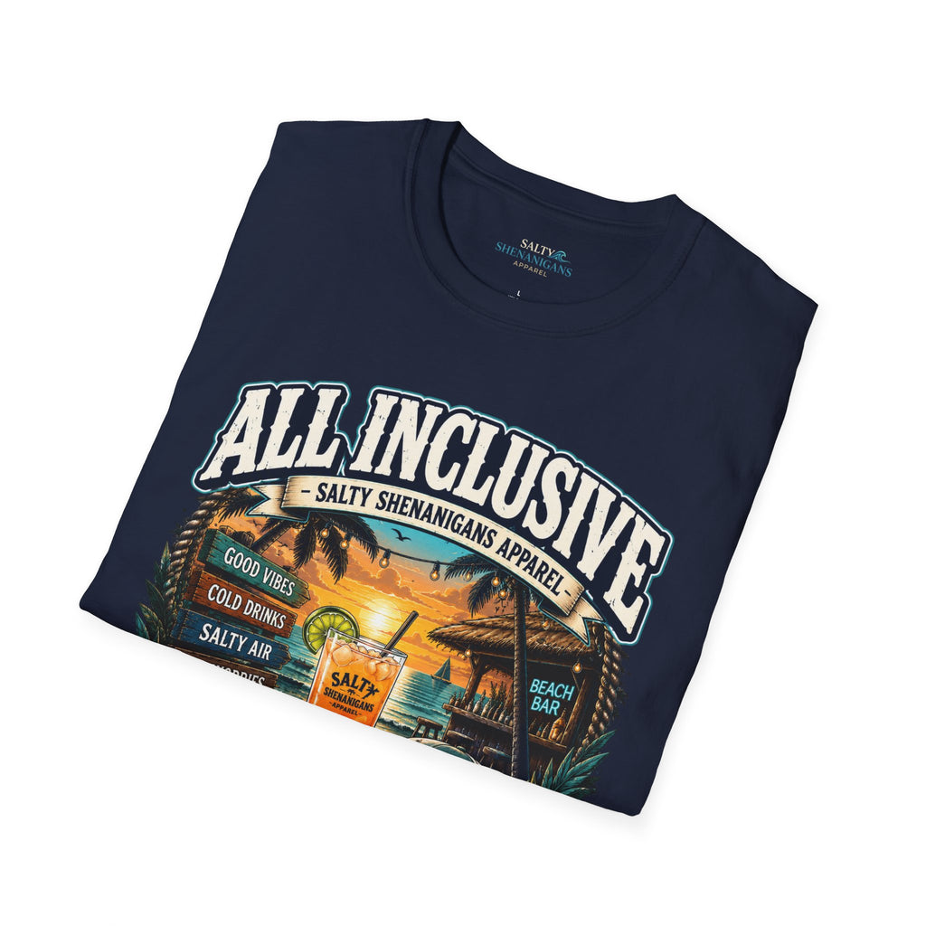 All Inclusive Loading Beach Vacation T-Shirt Printify