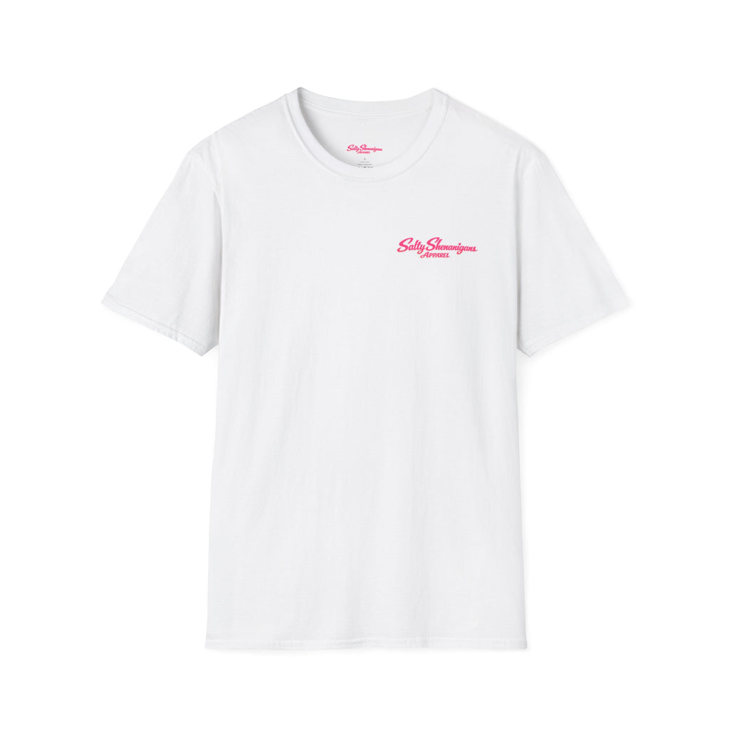 Salty Shenanigans Sunset Palm Pink T-Shirt Printify
