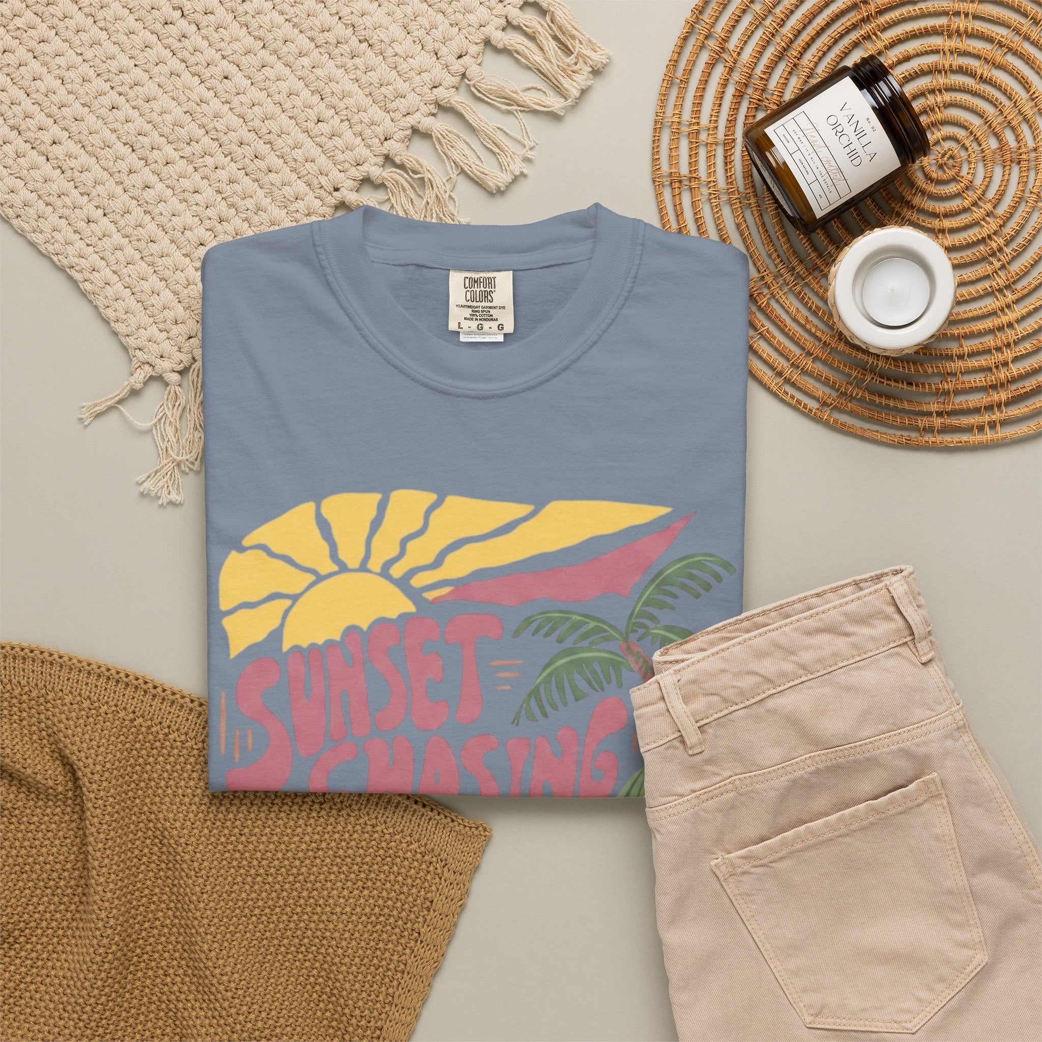 Clothed In Christ T‑Shirt — Sunset Chasing Jesus Seeker Tee Printify