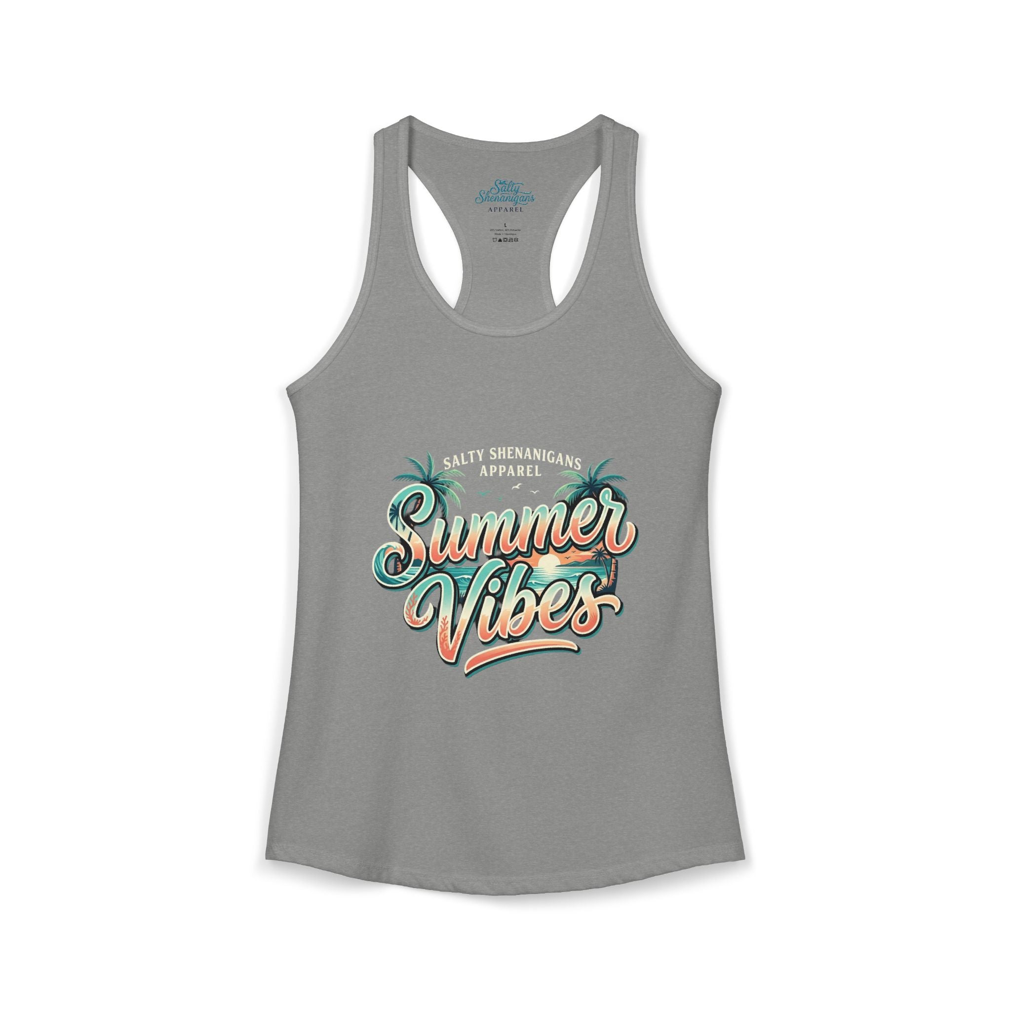 Summer Vibes Women's Racerback Tank Top | Salty Shenanigans Apparel Printify
