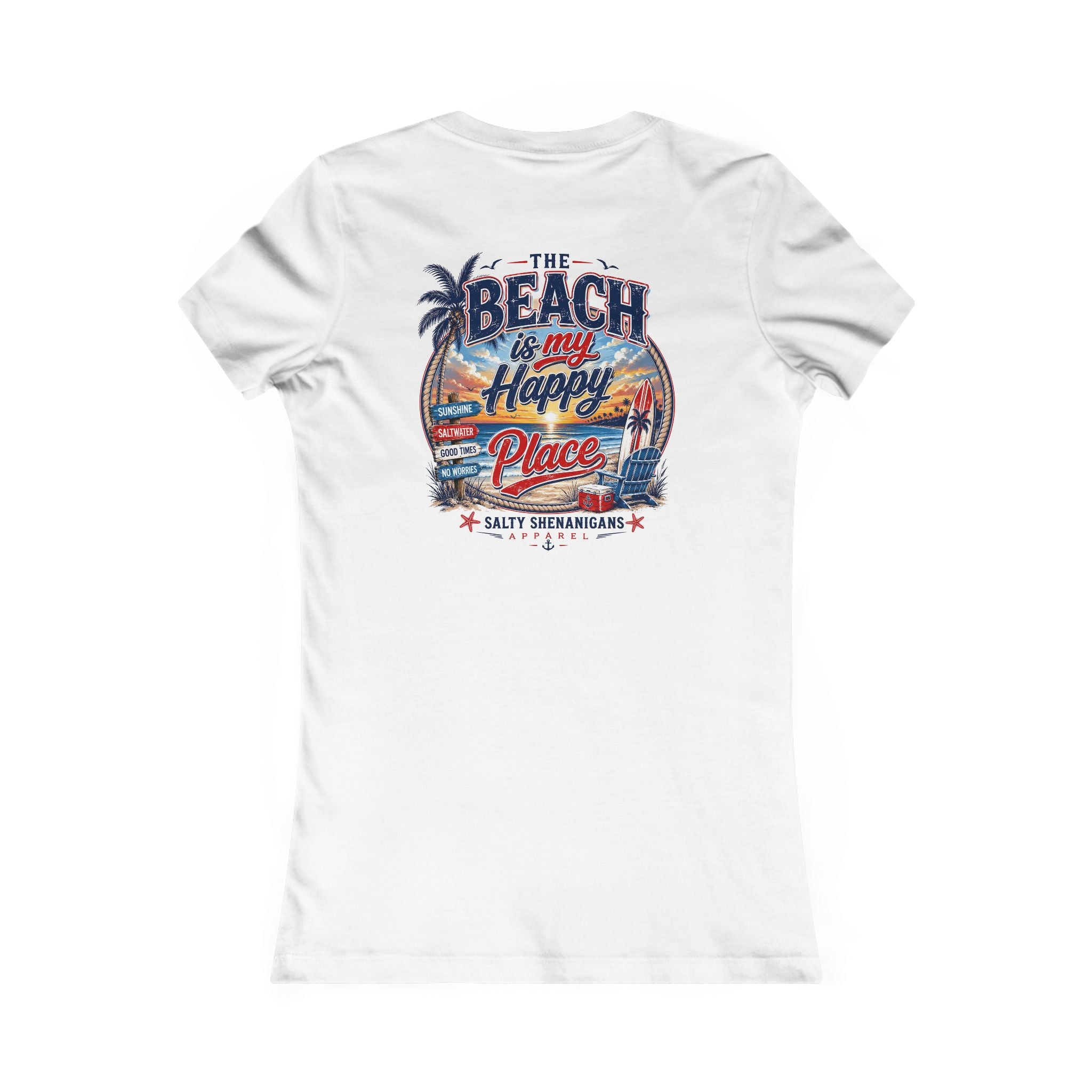 The Beach Is My Happy Place Bella+Canvas Women's Tee Printify