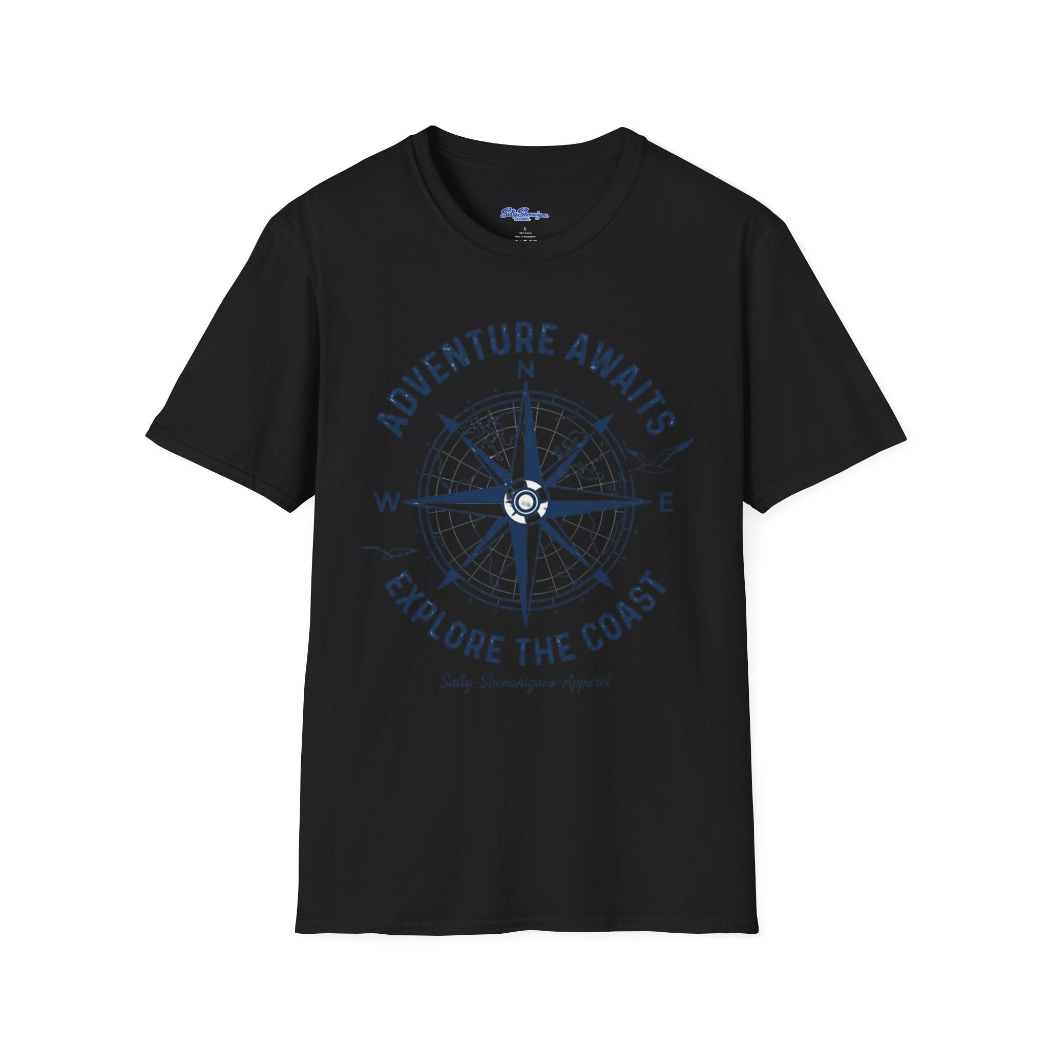 Salty Shenanigans Apparel Adventure Awaits T-Shirt Printify