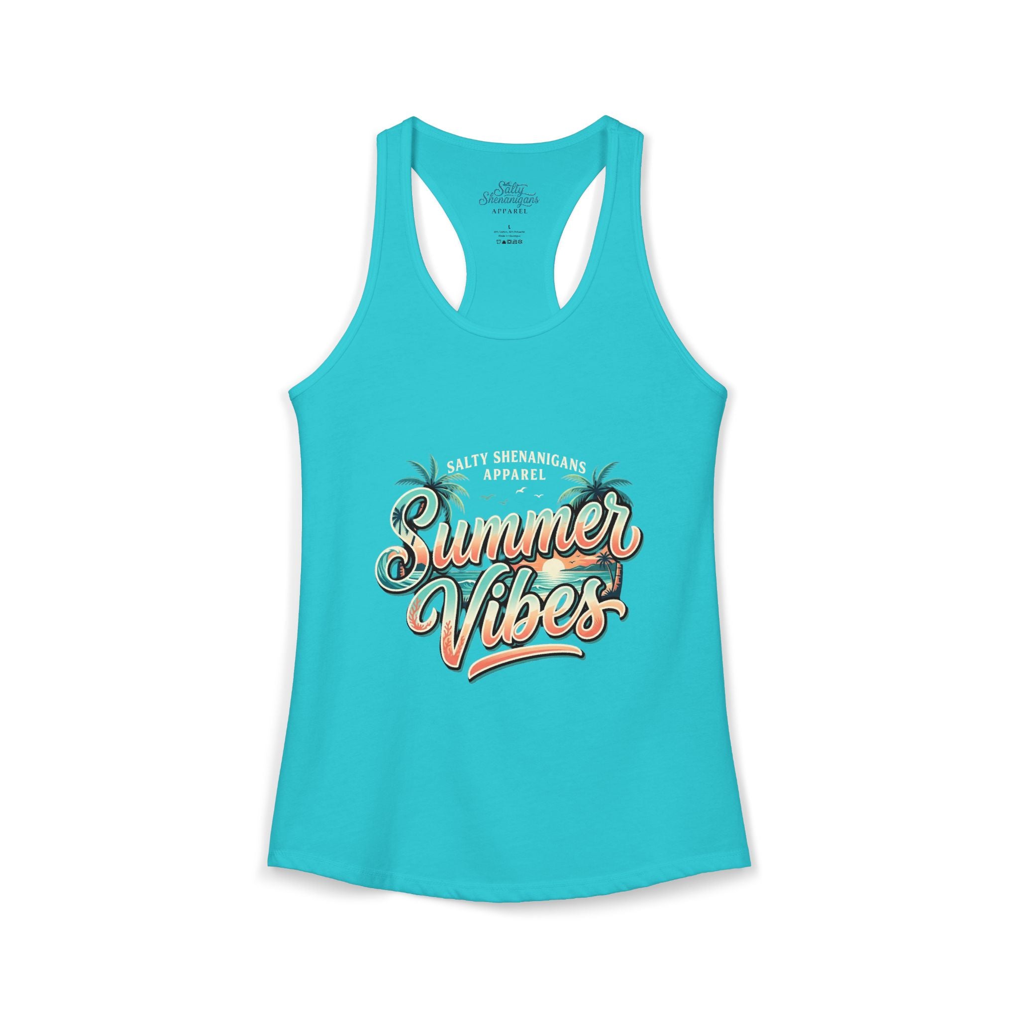 Summer Vibes Women's Racerback Tank Top | Salty Shenanigans Apparel Printify