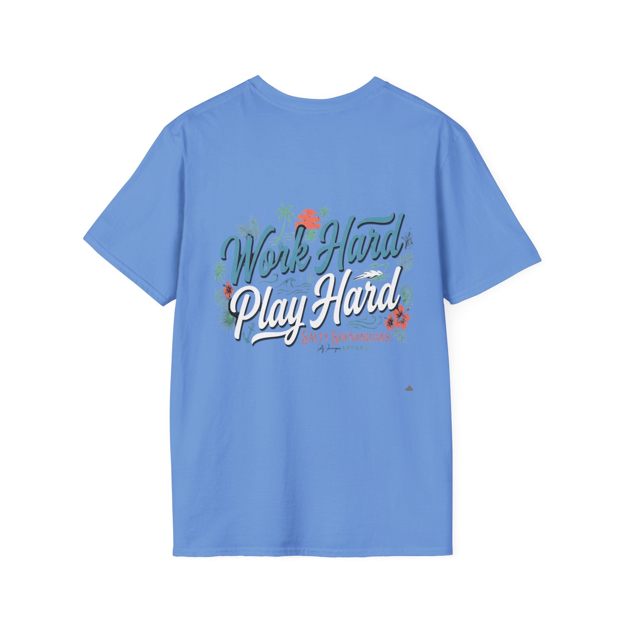 Work Hard Play Hard Coastal Lifestyle T-Shirt Printify