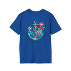 Salty Shenanigans Anchor Monogram Tee | Coastal Lifestyle T-Shirt | Gildan 64000 Softstyle Printify