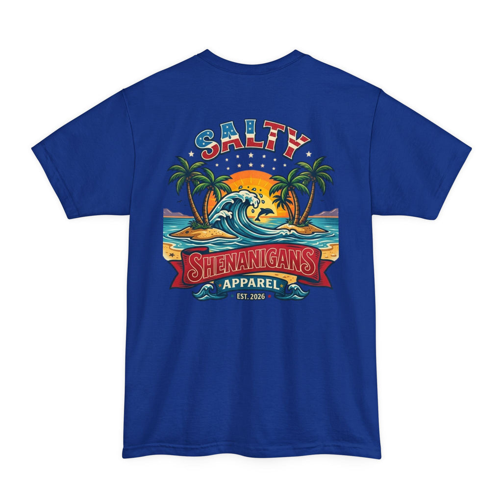 Patriotic Palm Salty Shenanigans Apparel Tall Tee Printify