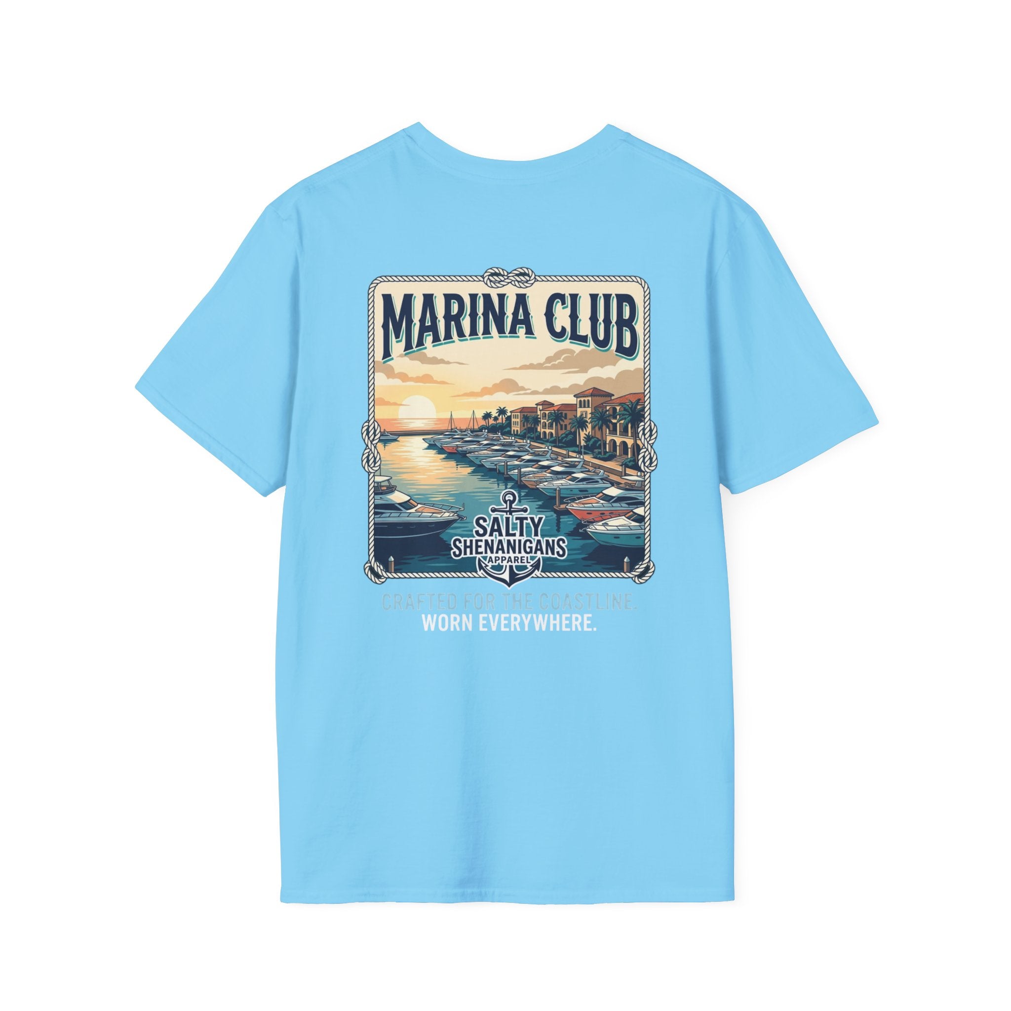 Marina Club Coastal Lifestyle Tee | Salty Shenanigans Apparel Printify