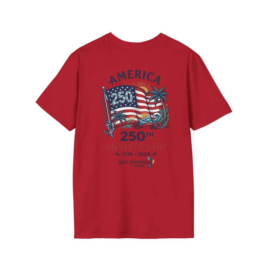 Salty Shenanigans Apparel America 250 Palm Color T-Shirt Printify