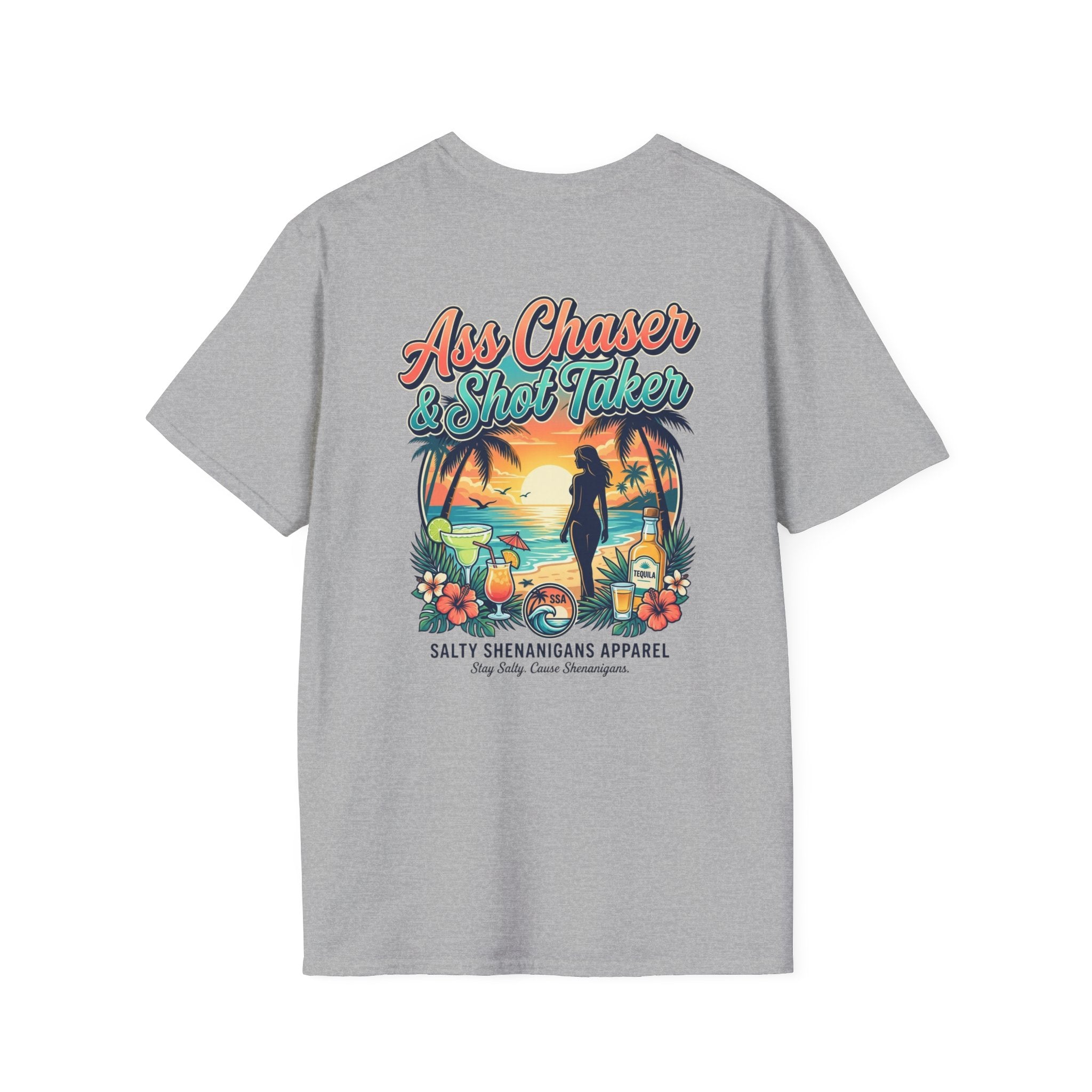 Ass Chaser & Shot Taker Coastal Graphic Tee Printify