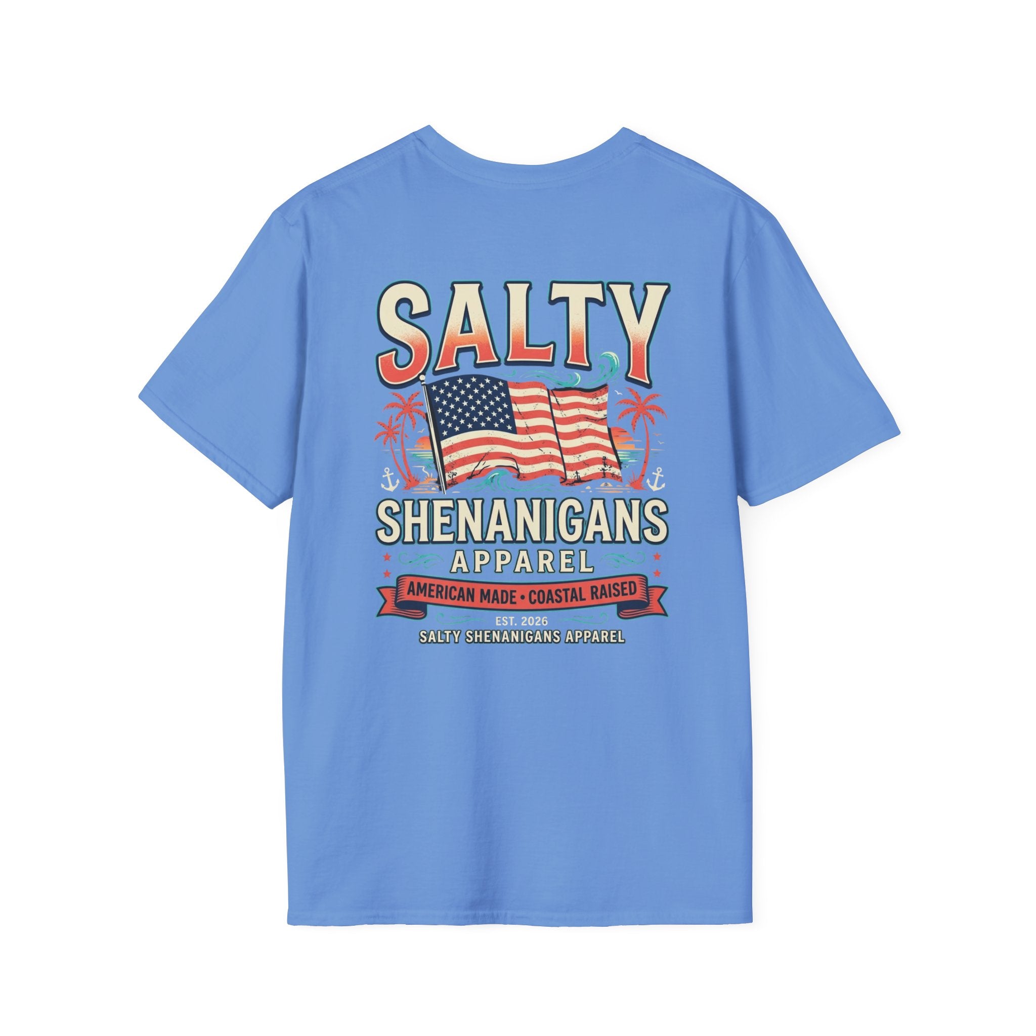 American Made Coastal Raised Patriotic T-Shirt Printify