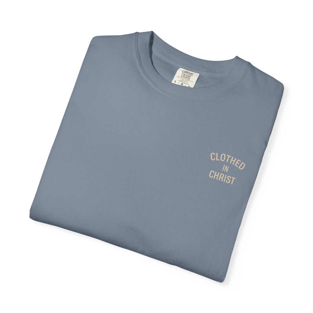 Clothed In Christ T‑Shirt — Isaiah 43:2 Beach Tee Printify